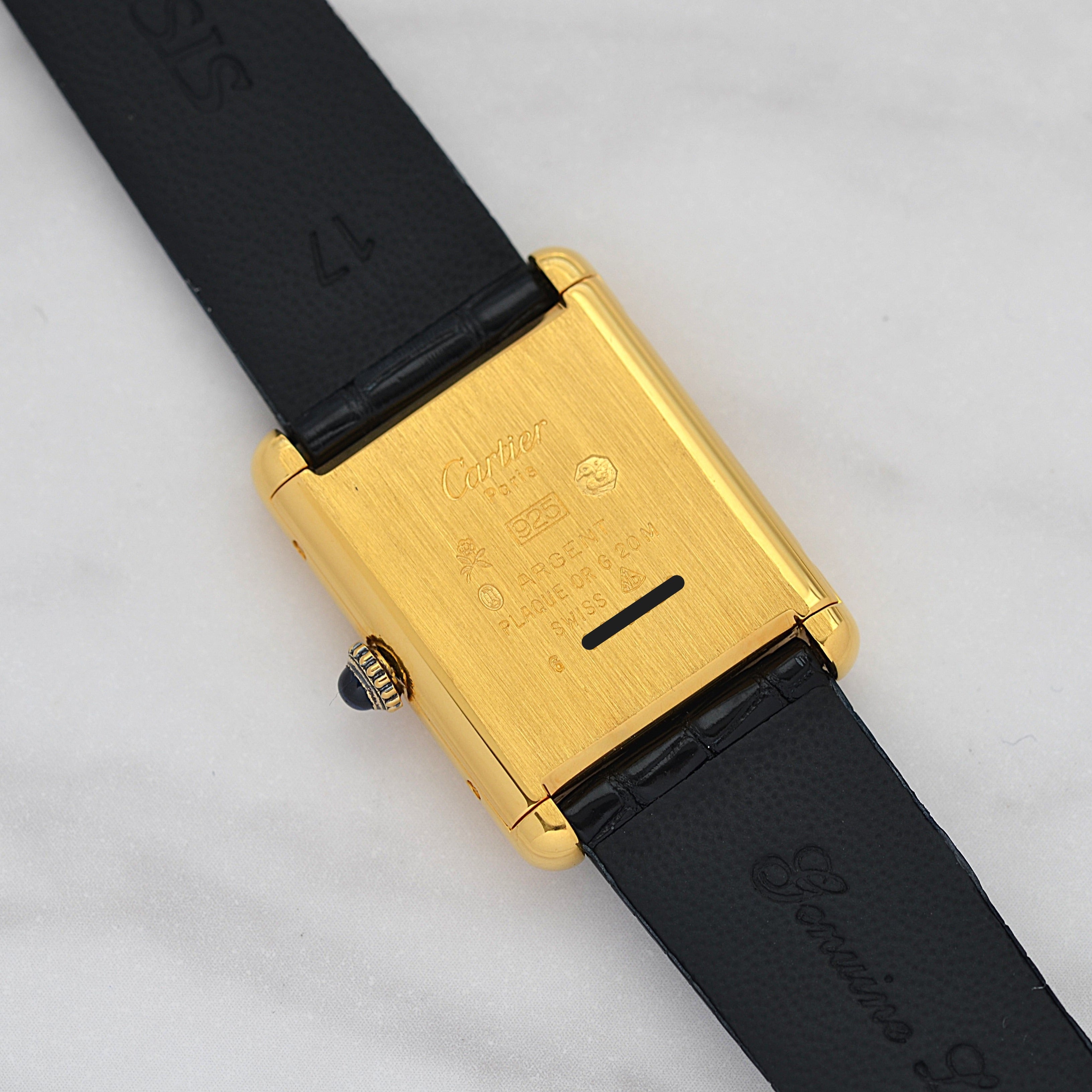 【Cartier】カルティエ マストタンクLM ブラックローマ 手巻き 純正尾錠付き