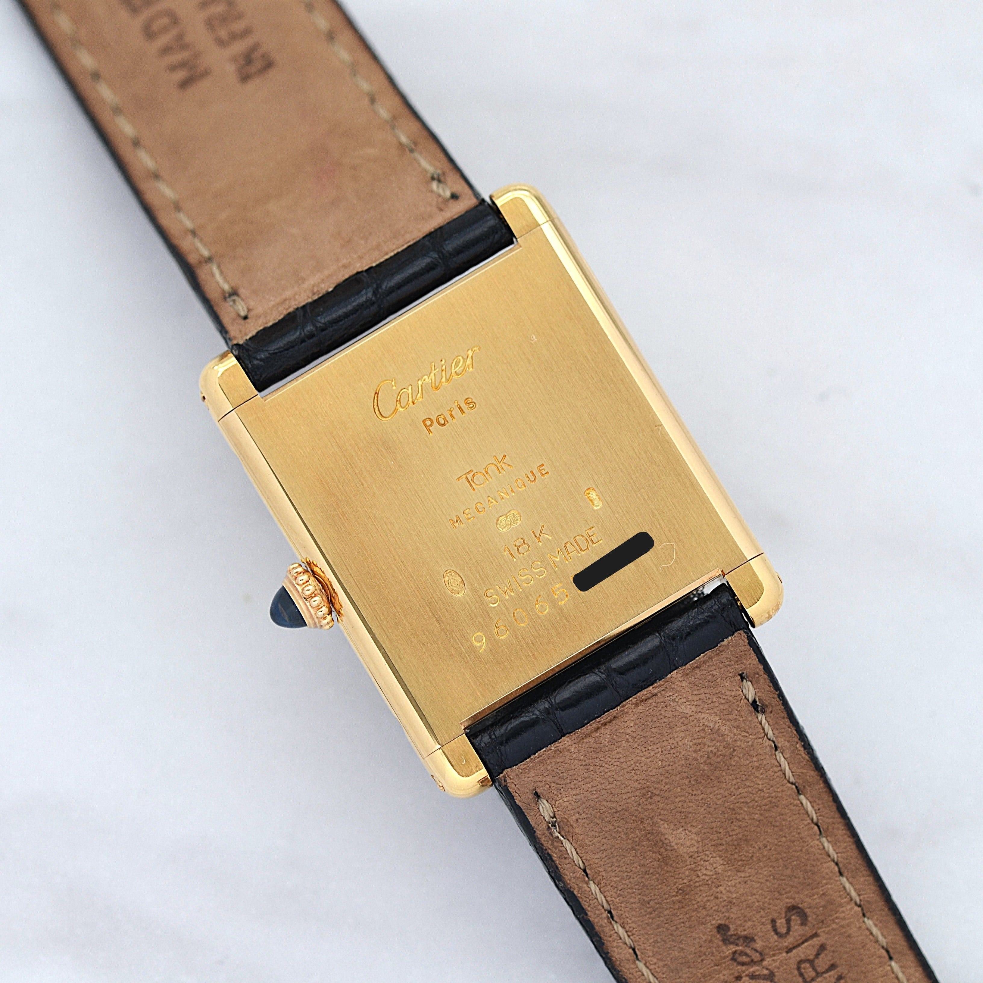 【Cartier】カルティエ タンクルイカルティエLM 18KYG エクストラフラット カルティエコンプリートサービス済み 純正18金製Dバックル、国際保証書付き