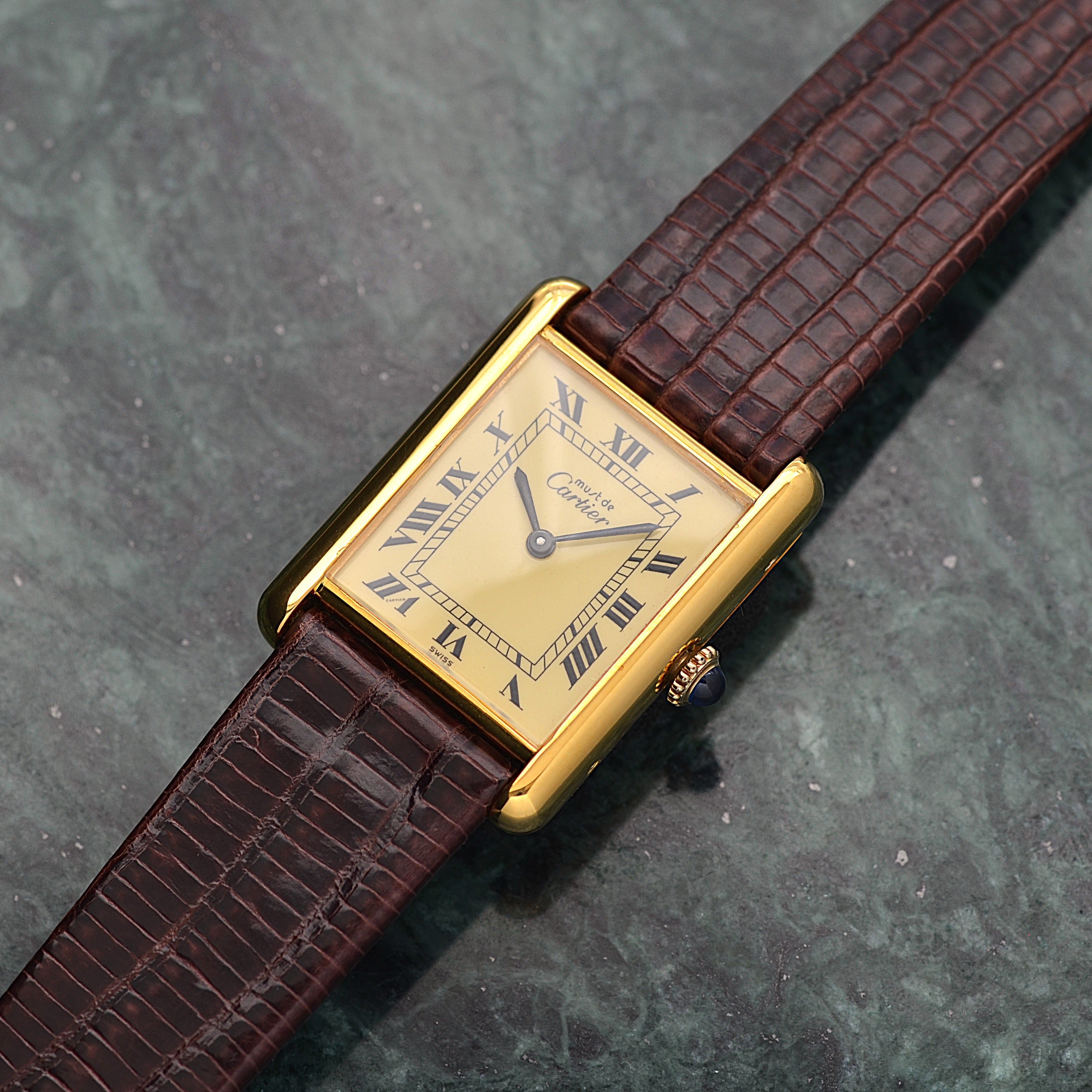 【Cartier】カルティエ マストタンクLM アイボリーローマ 手巻き 純正尾錠付き