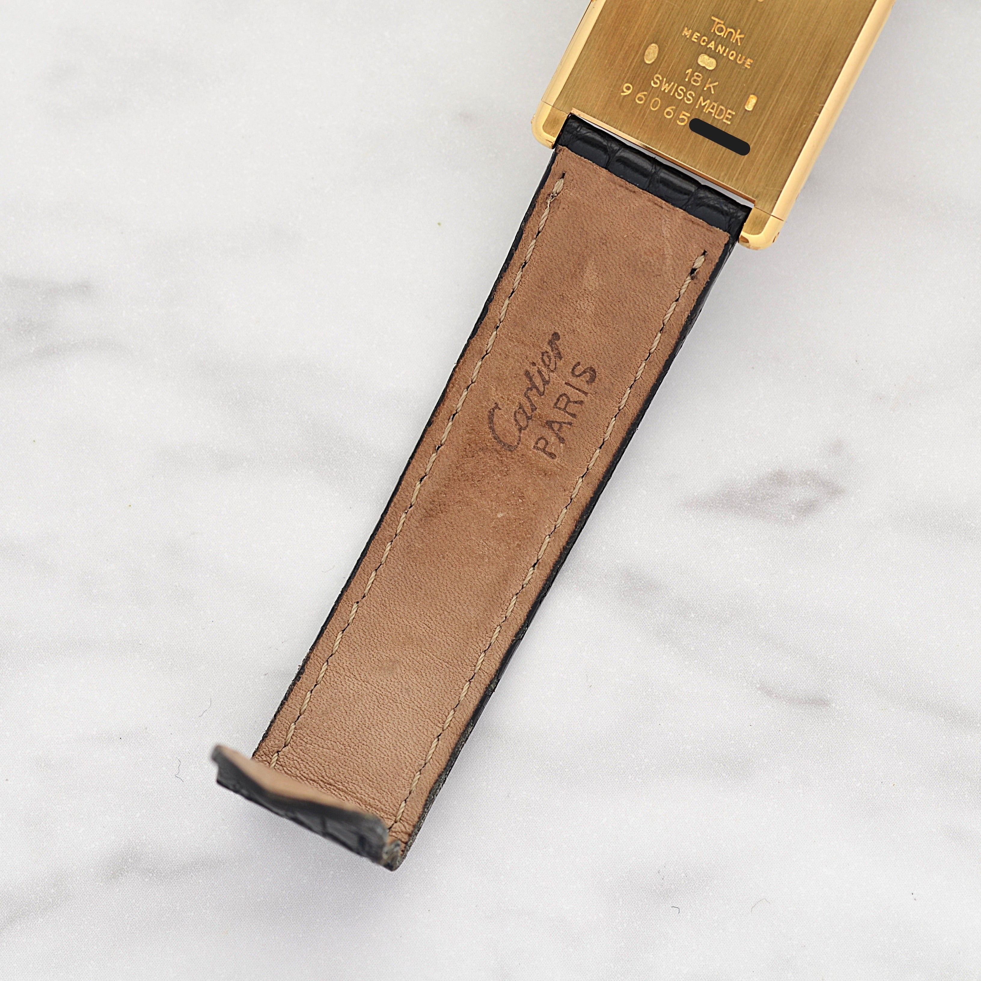 【Cartier】カルティエ タンクルイカルティエLM 18KYG エクストラフラット カルティエコンプリートサービス済み 純正18金製Dバックル、国際保証書付き