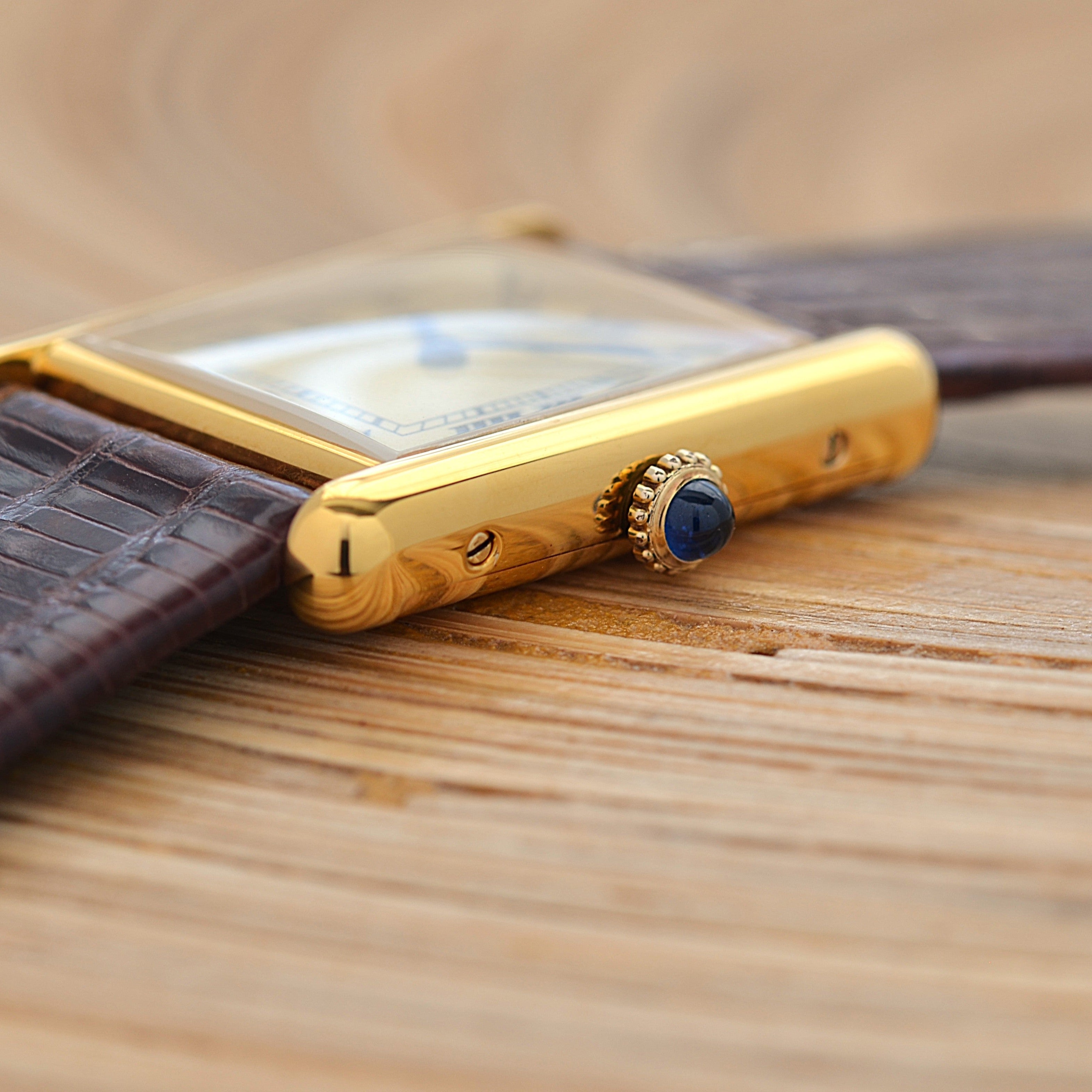 【Cartier】カルティエ マストタンクLM アイボリーローマ 手巻き 純正尾錠付き