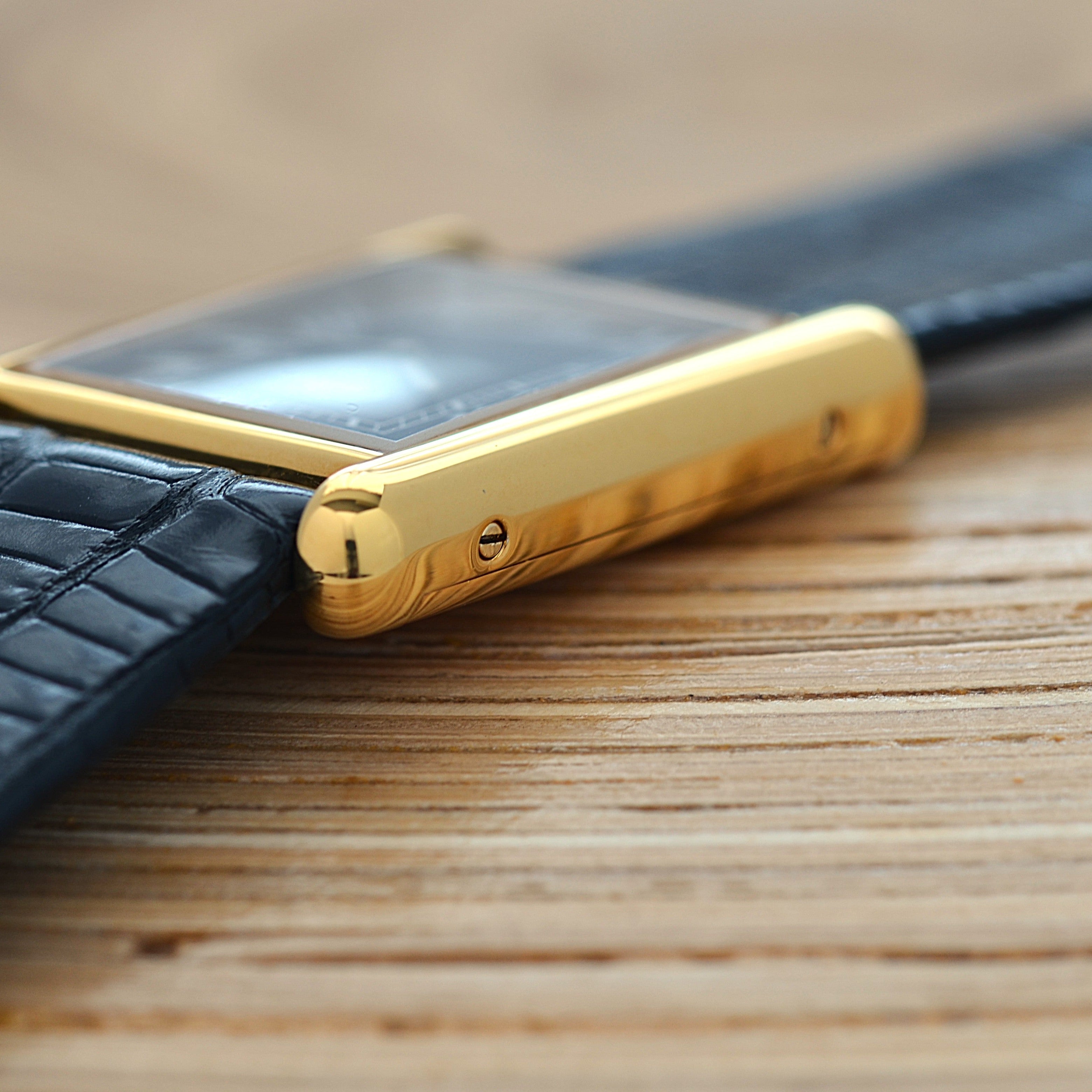 【Cartier】カルティエ マストタンクLM ブラックローマ 手巻き 純正尾錠付き