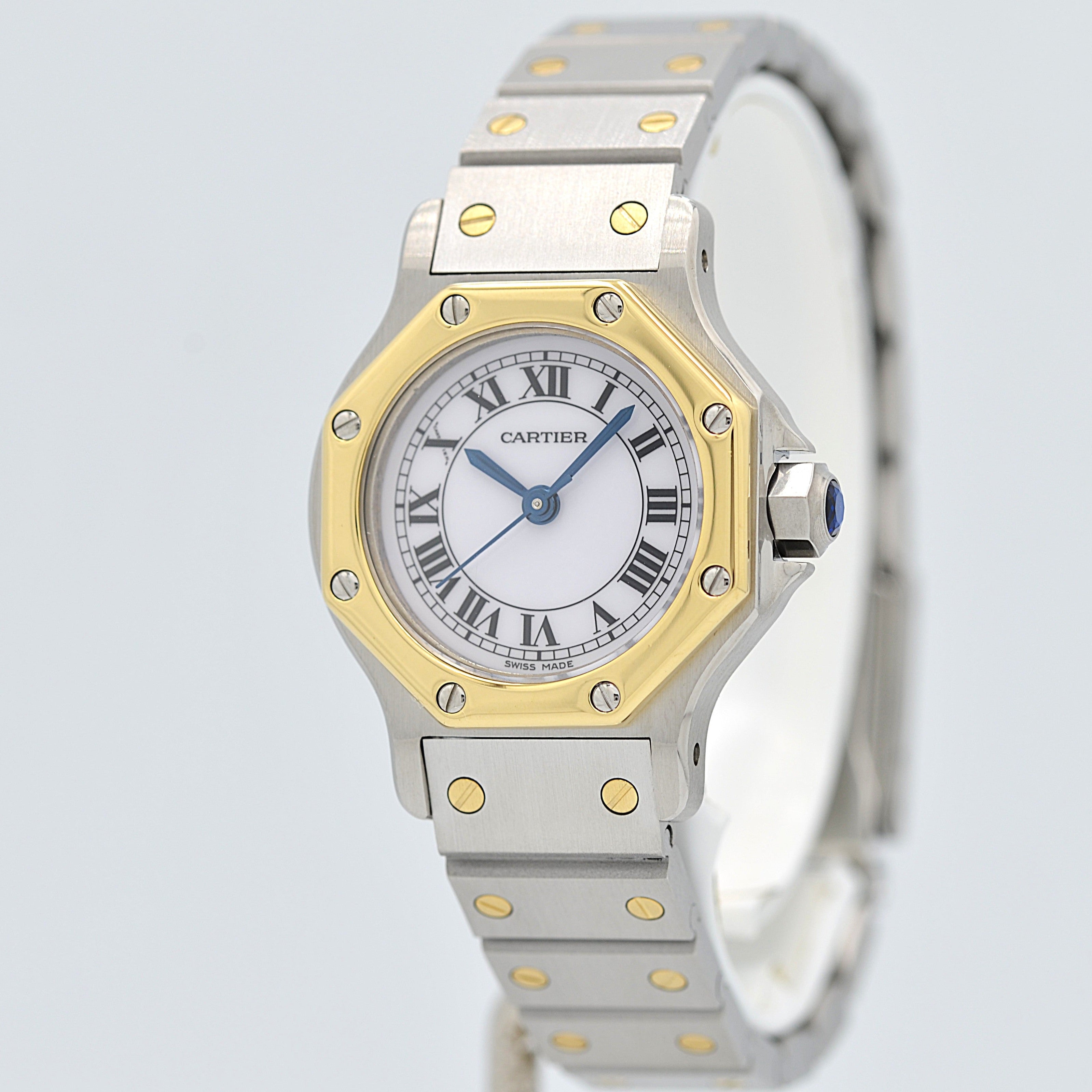 【Cartier】カルティエ サントスオクタゴンSM 18KYG×SS 永久保証書付き カルティエコンプリートサービス済み