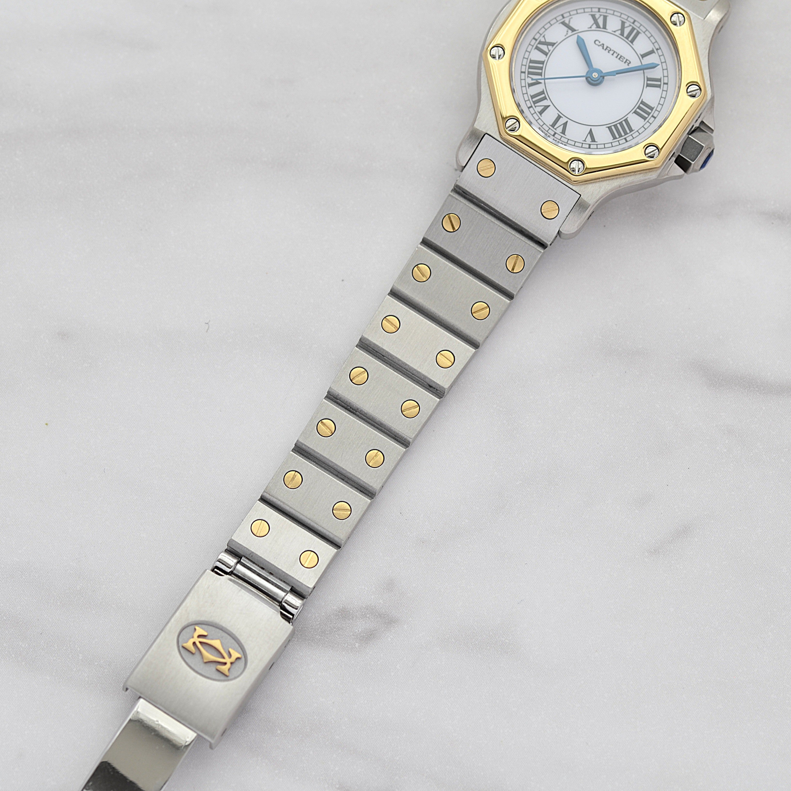 【Cartier】カルティエ サントスオクタゴンSM 18KYG×SS 永久保証書付き カルティエコンプリートサービス済み