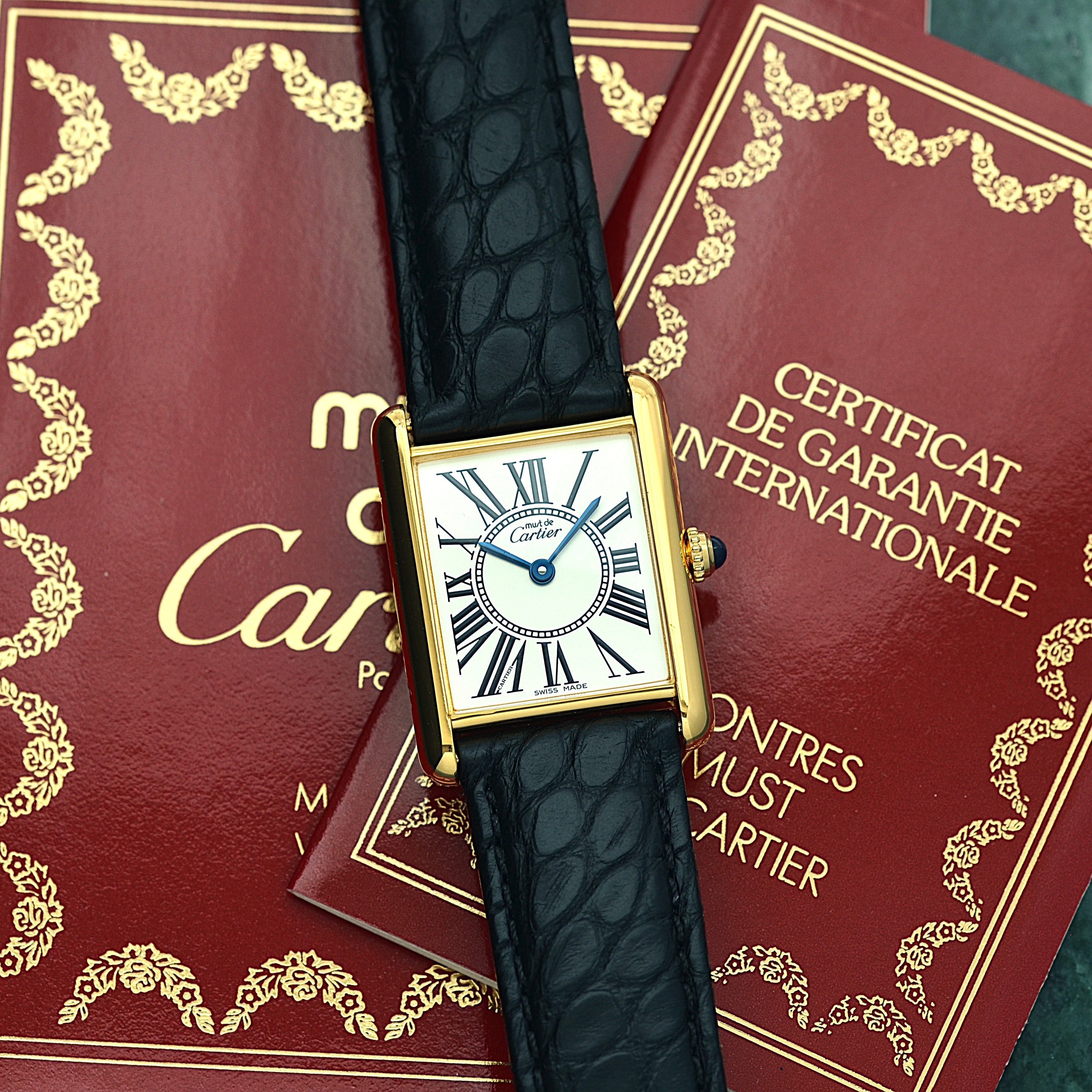 【Cartier】カルティエ マストタンクLM オパラン 付属品完備 カルティエコンプリートサービス済み