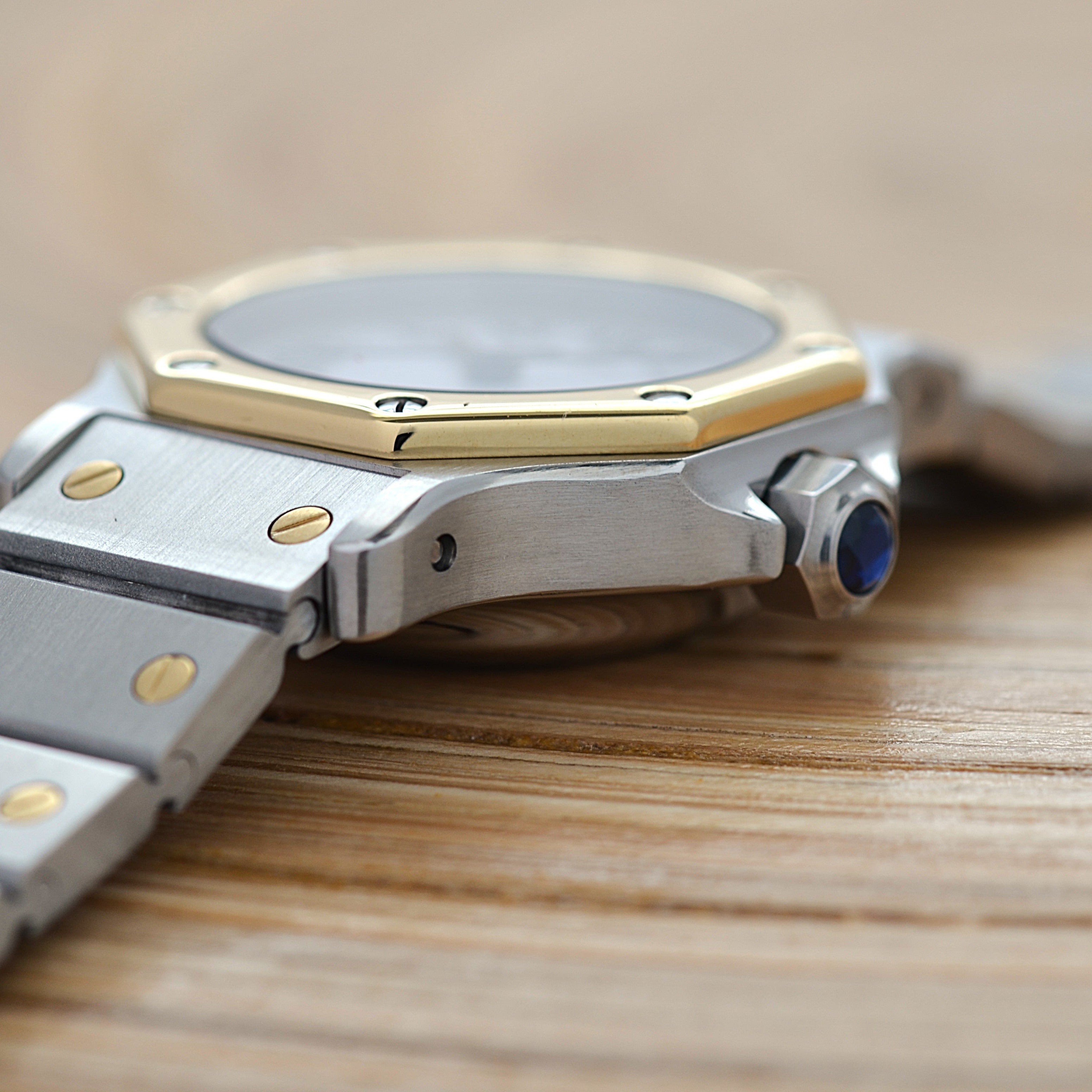 【Cartier】カルティエ サントスオクタゴンSM 18KYG×SS 永久保証書付き カルティエコンプリートサービス済み