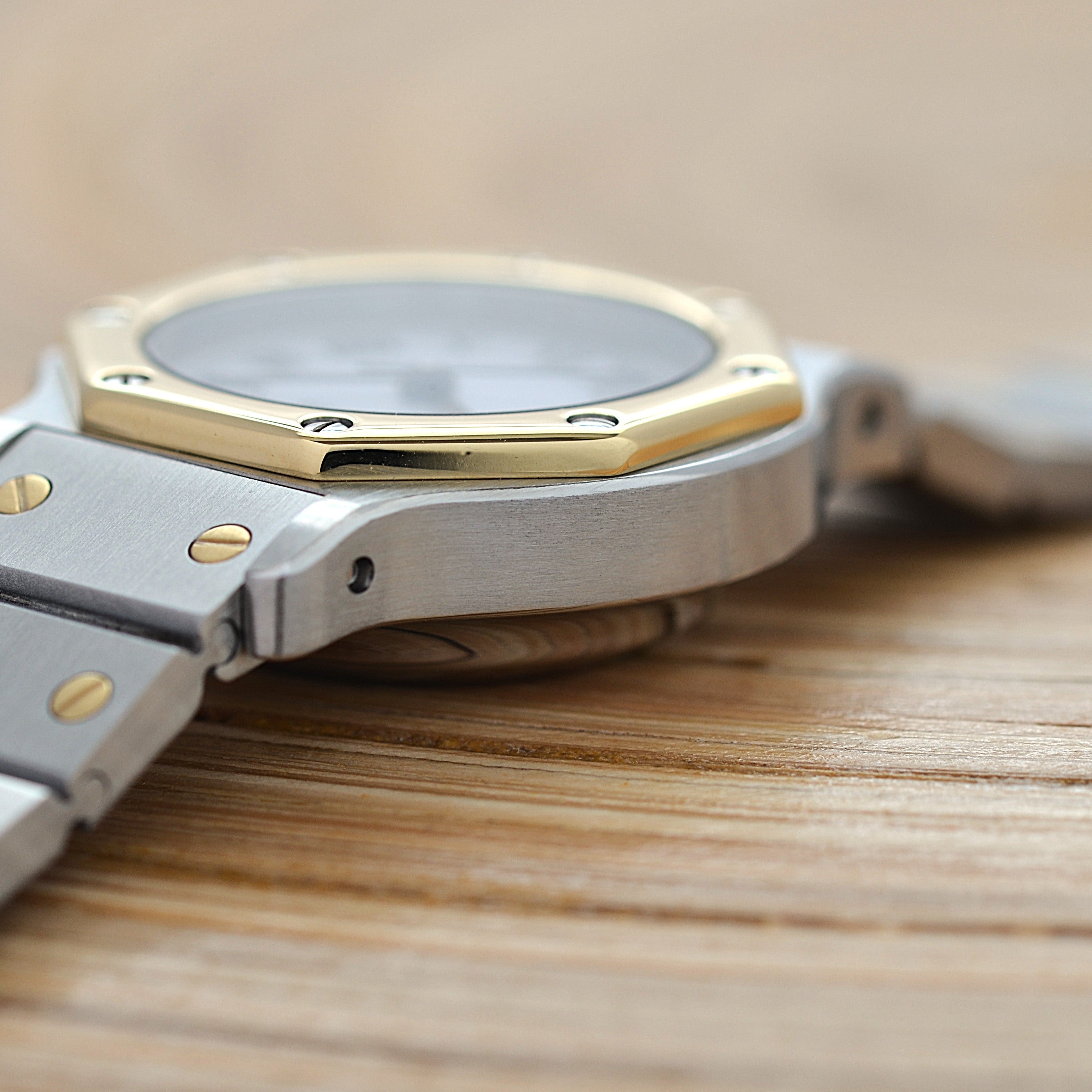 【Cartier】カルティエ サントスオクタゴンSM 18KYG×SS 永久保証書付き カルティエコンプリートサービス済み