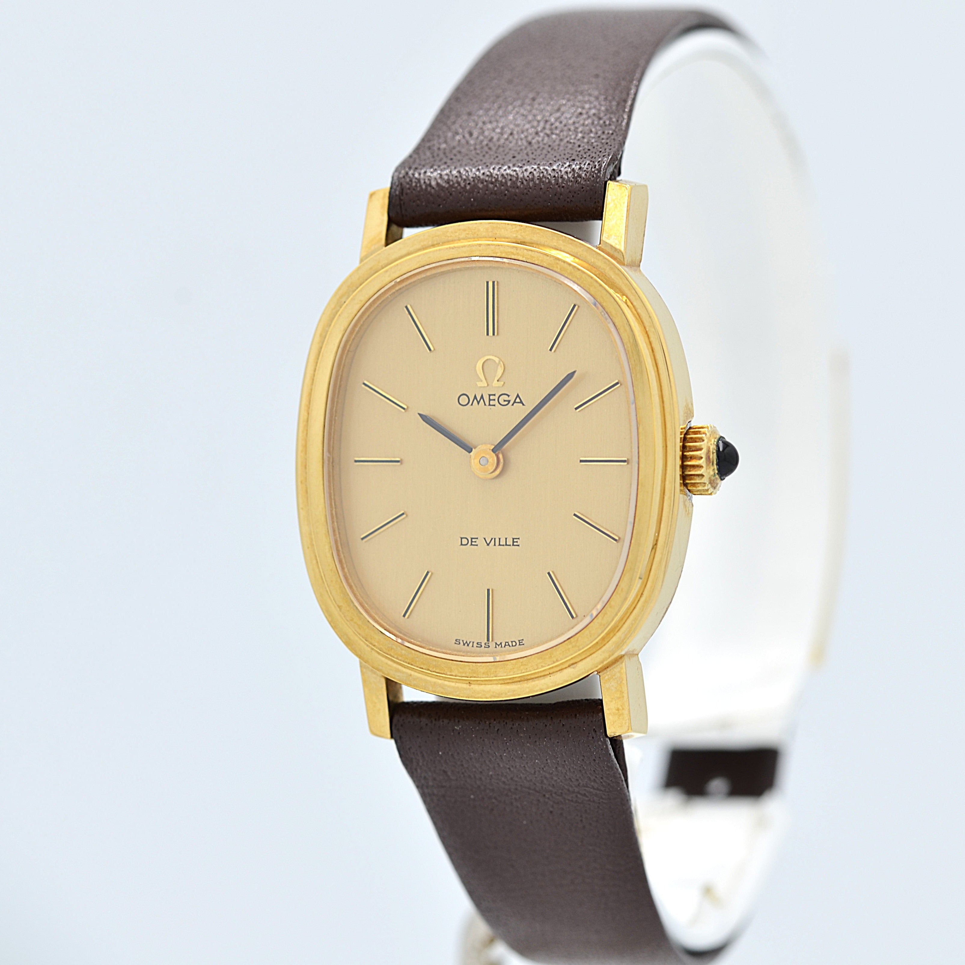 [Omega] 歐米茄碟飛系列GP橢圓形錶殼黃金全新庫存表，附原廠錶扣