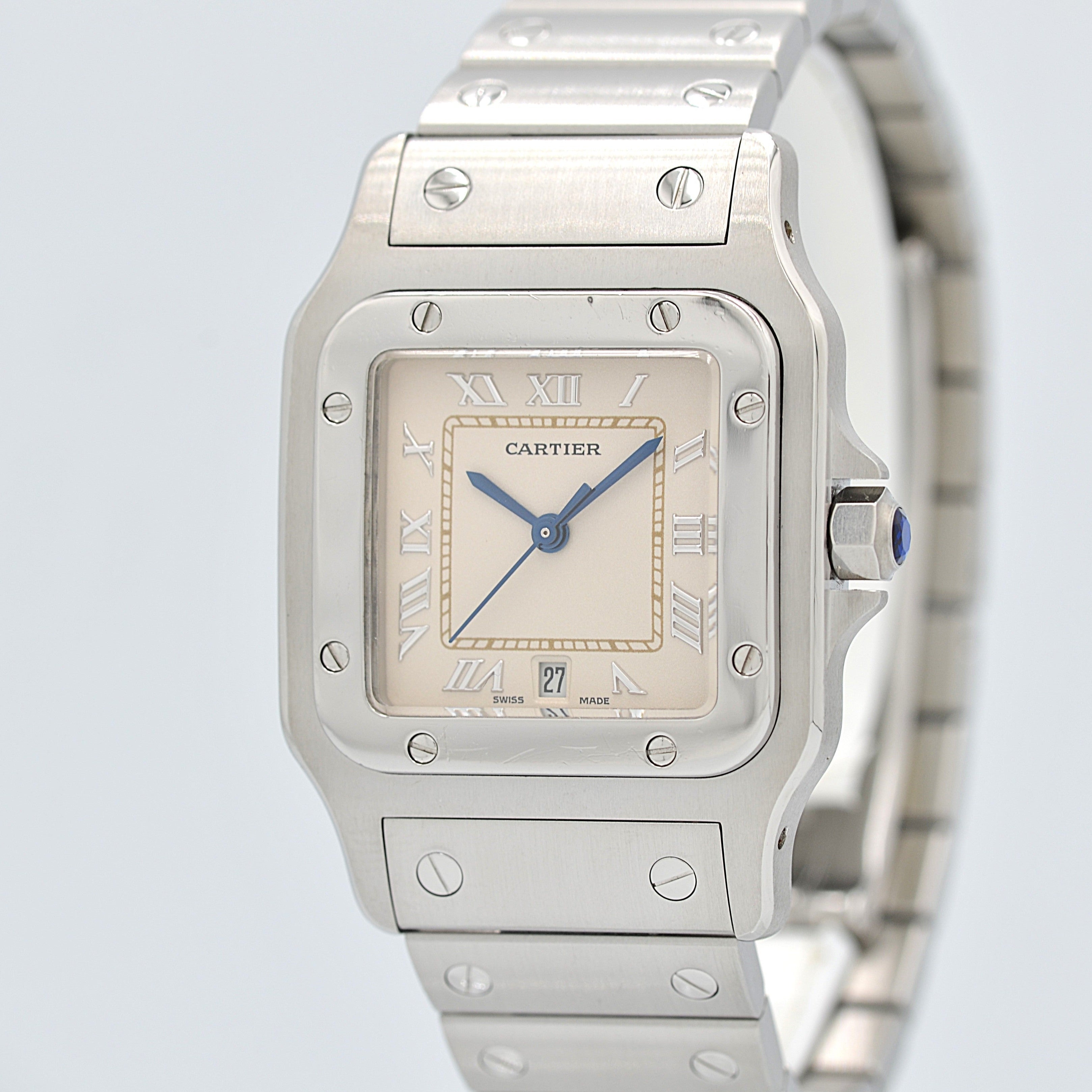 【Cartier】カルティエ サントスガルベLM アップライトローマ カルティエコンプリートサービス済み