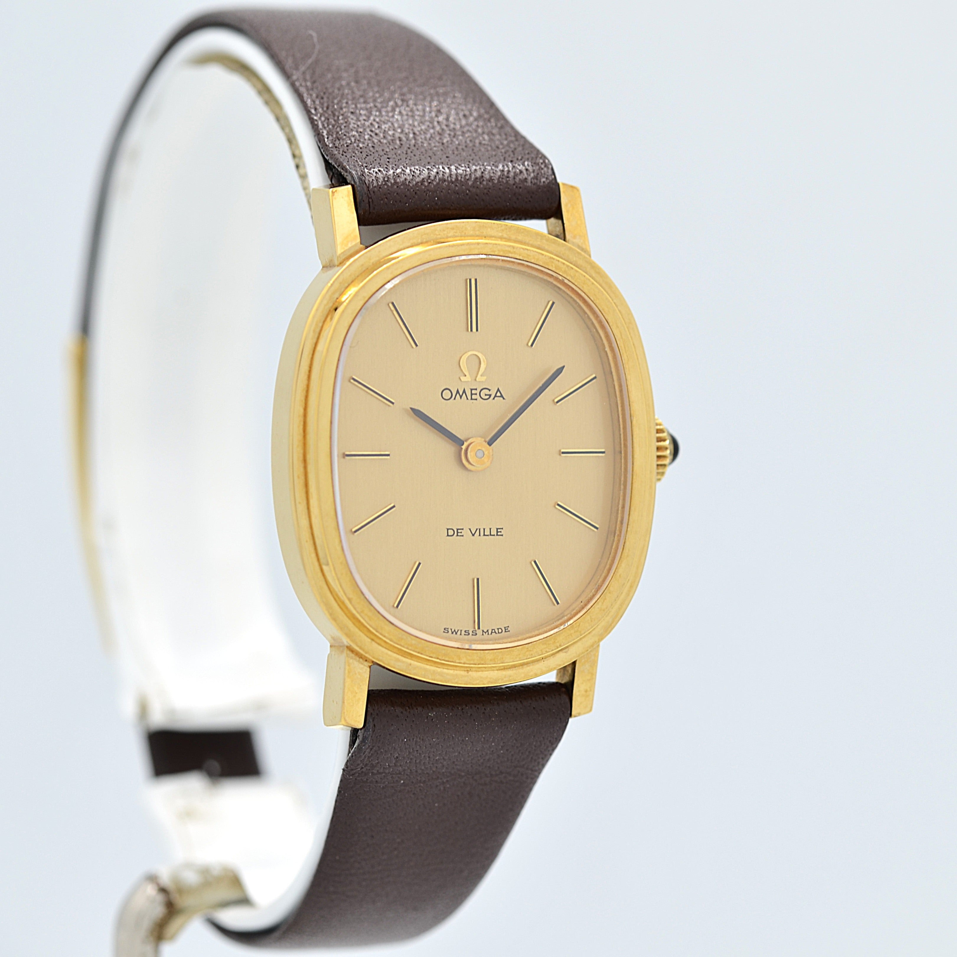 [Omega] 歐米茄碟飛系列GP橢圓形錶殼黃金全新庫存表，附原廠錶扣