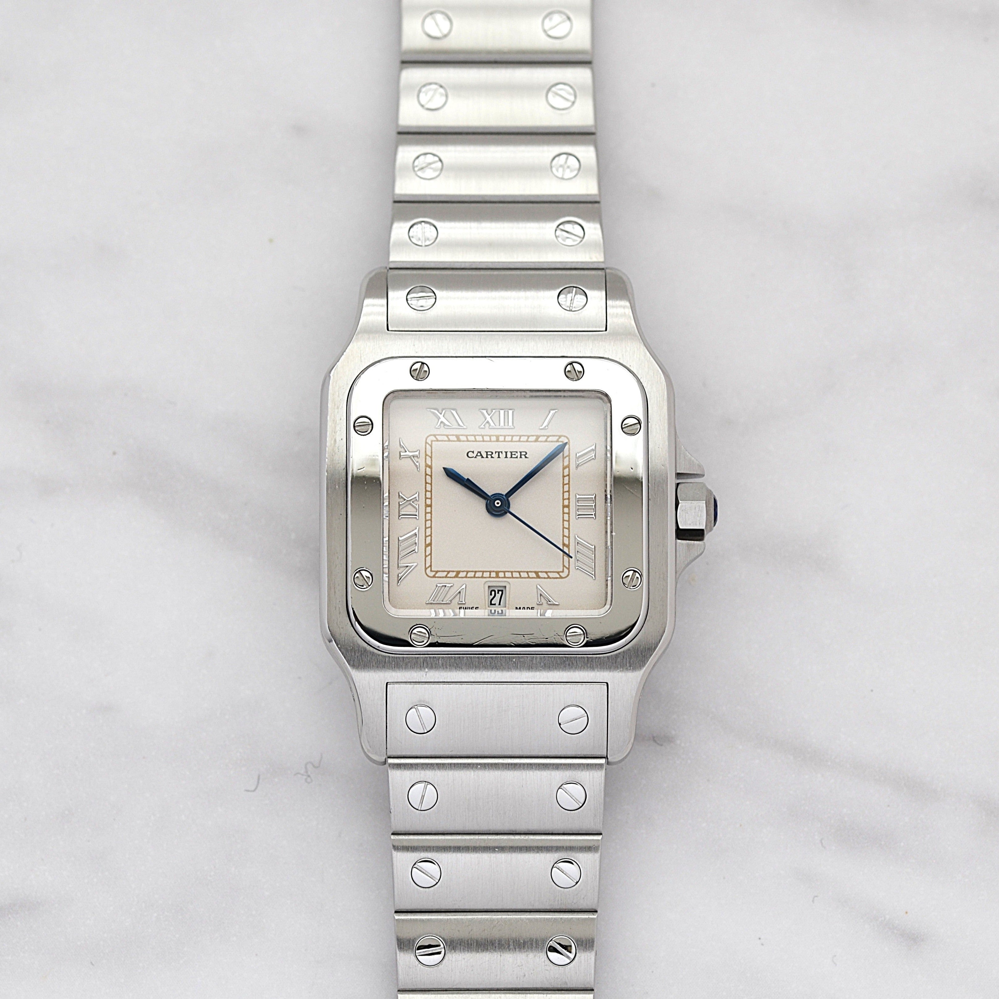 【Cartier】カルティエ サントスガルベLM アップライトローマ カルティエコンプリートサービス済み