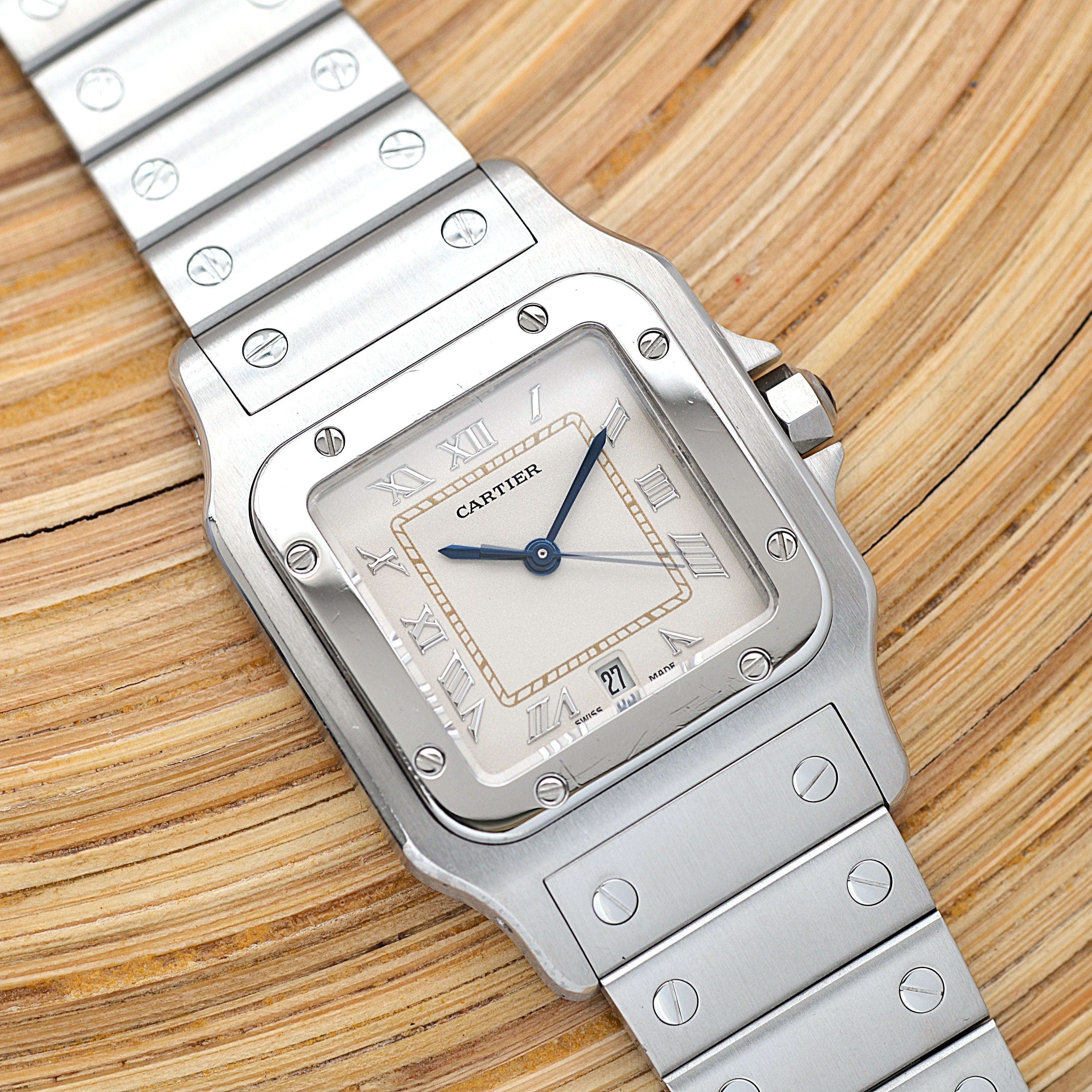 【Cartier】カルティエ サントスガルベLM アップライトローマ カルティエコンプリートサービス済み