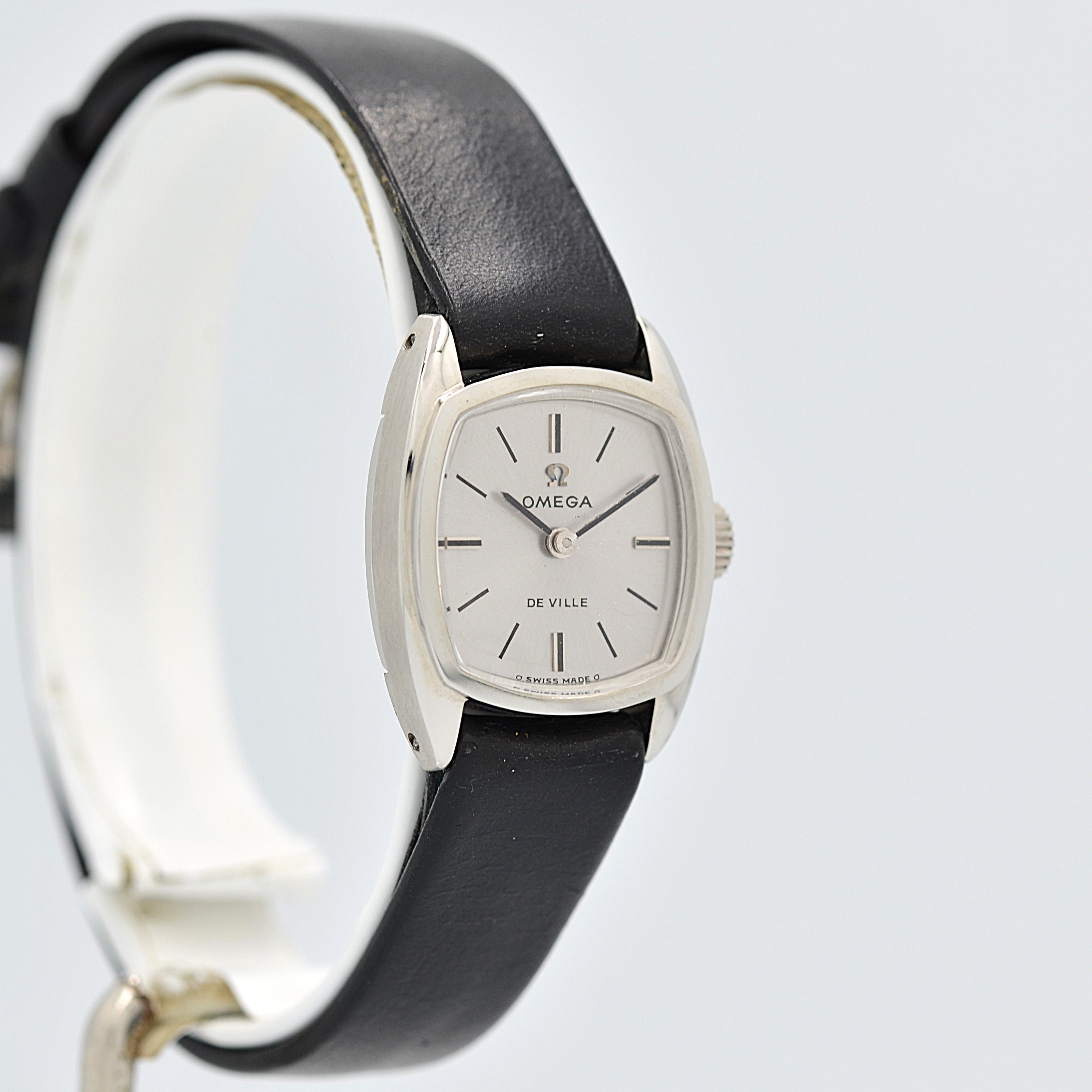 [Omega] 歐米茄碟飛系列不鏽鋼方形銀色腕錶，全新庫存，配件齊全