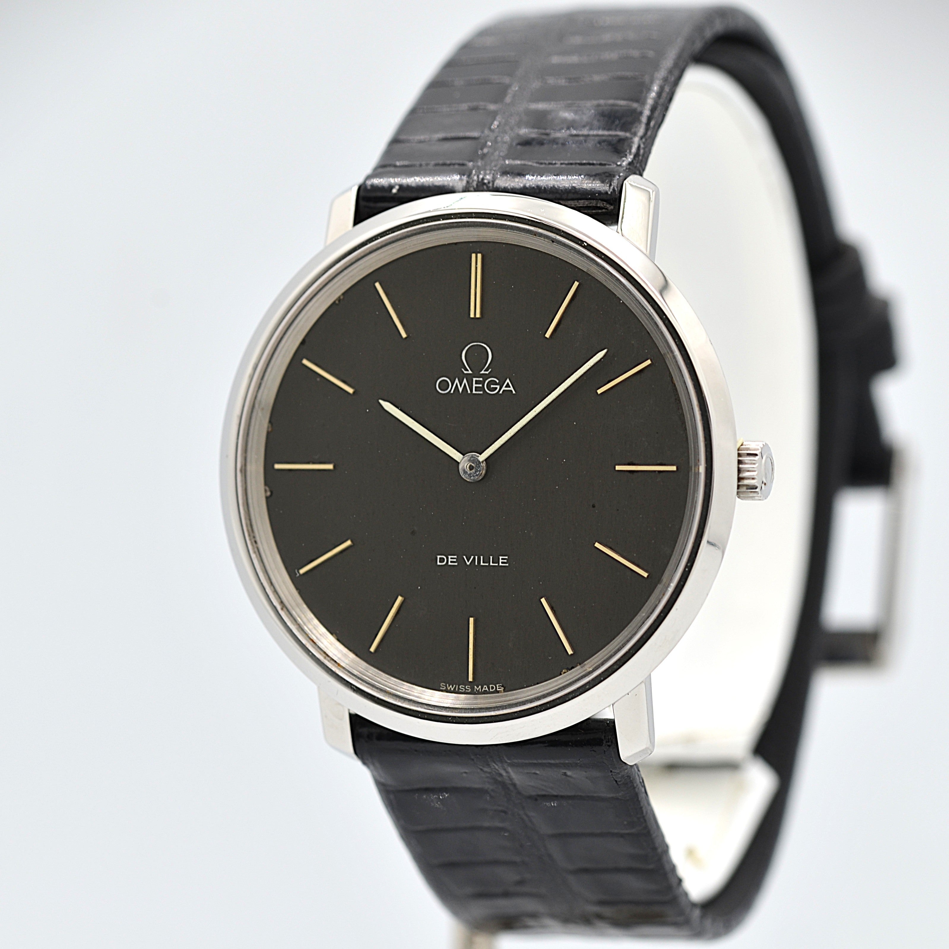 【OMEGA】オメガ デヴィル SS ラウンド Grey 純正尾錠付き