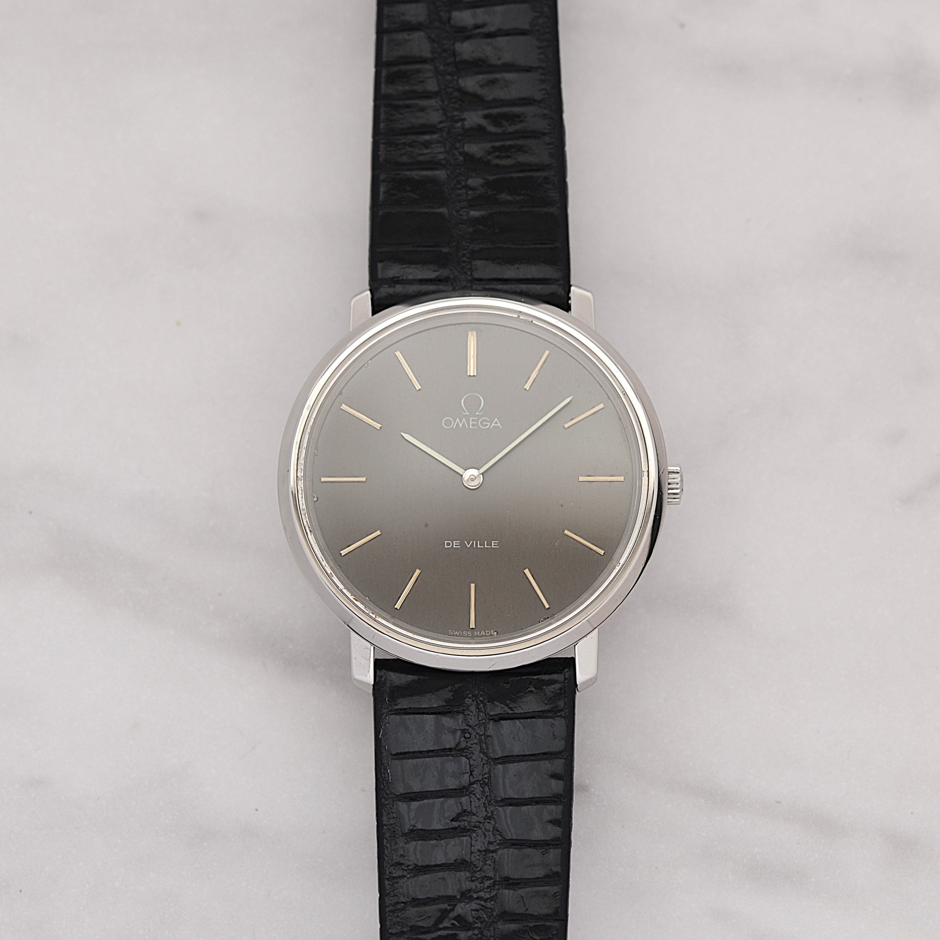 【OMEGA】オメガ デヴィル SS ラウンド Grey 純正尾錠付き