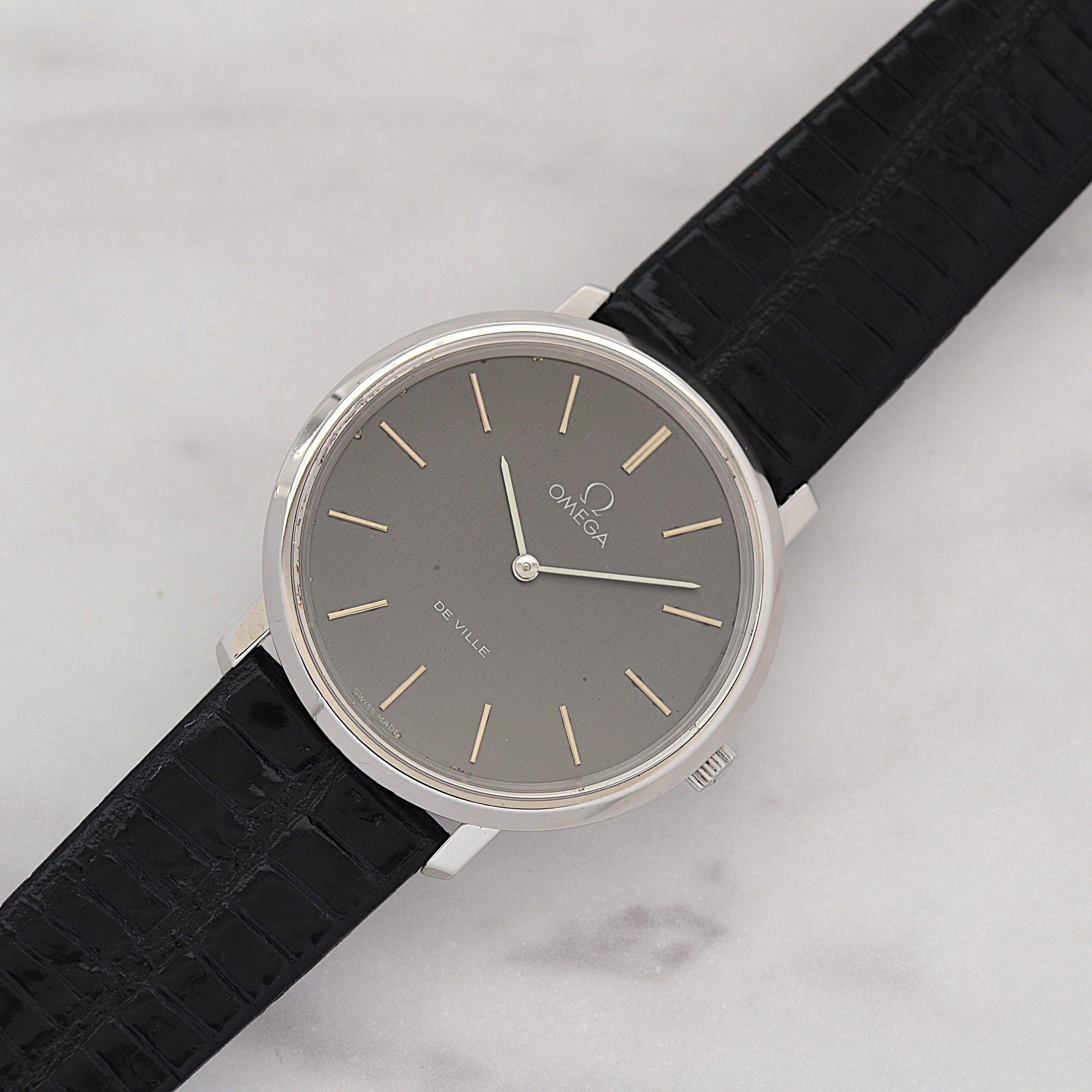 【OMEGA】オメガ デヴィル SS ラウンド Grey 純正尾錠付き