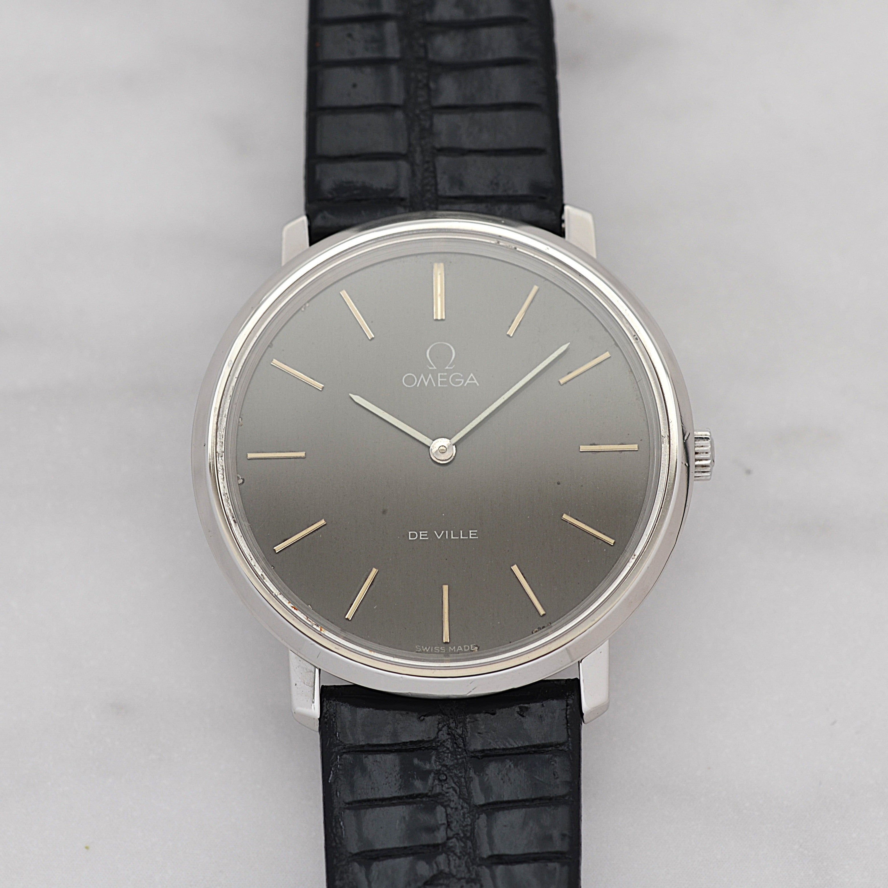 【OMEGA】オメガ デヴィル SS ラウンド Grey 純正尾錠付き