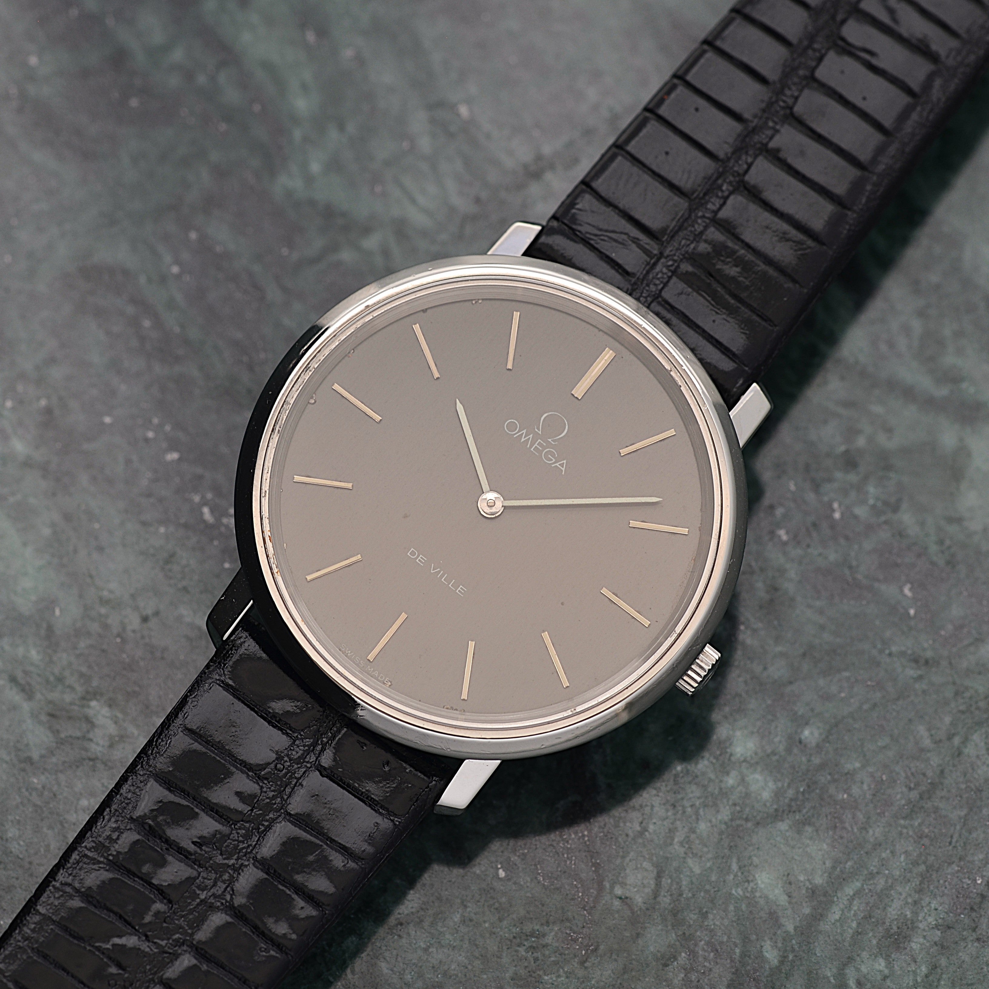 【OMEGA】オメガ デヴィル SS ラウンド Grey 純正尾錠付き