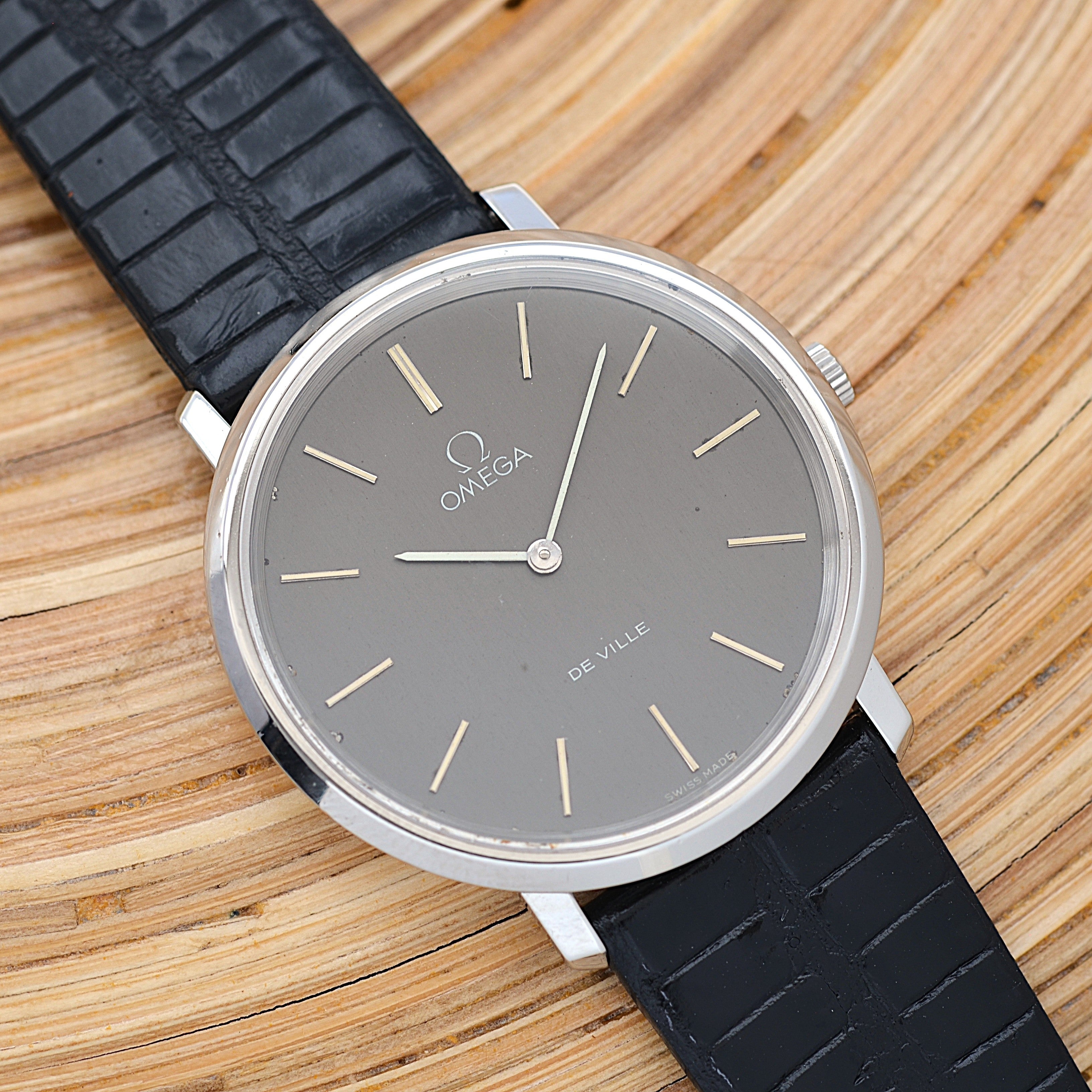 【OMEGA】オメガ デヴィル SS ラウンド Grey 純正尾錠付き