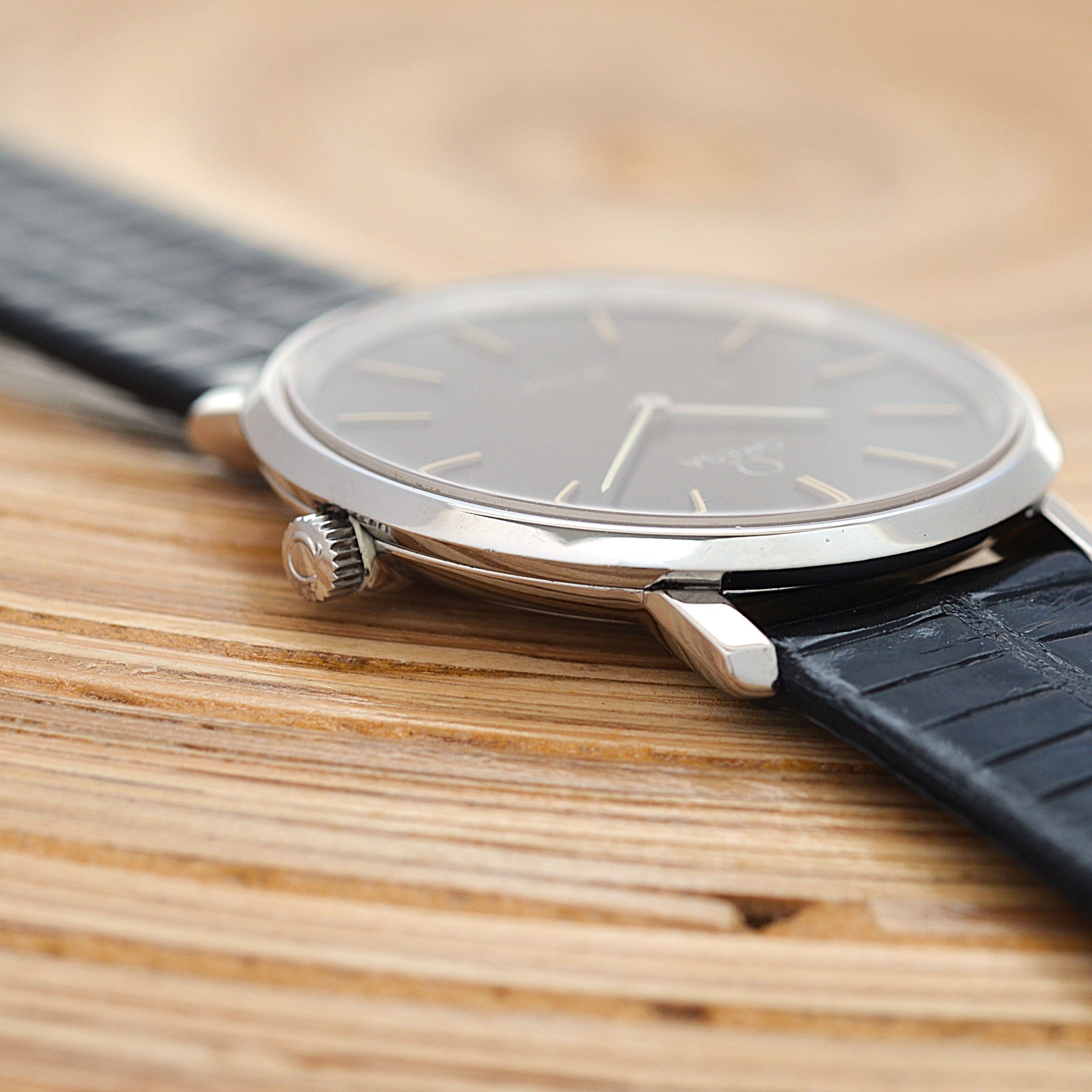 【OMEGA】オメガ デヴィル SS ラウンド Grey 純正尾錠付き