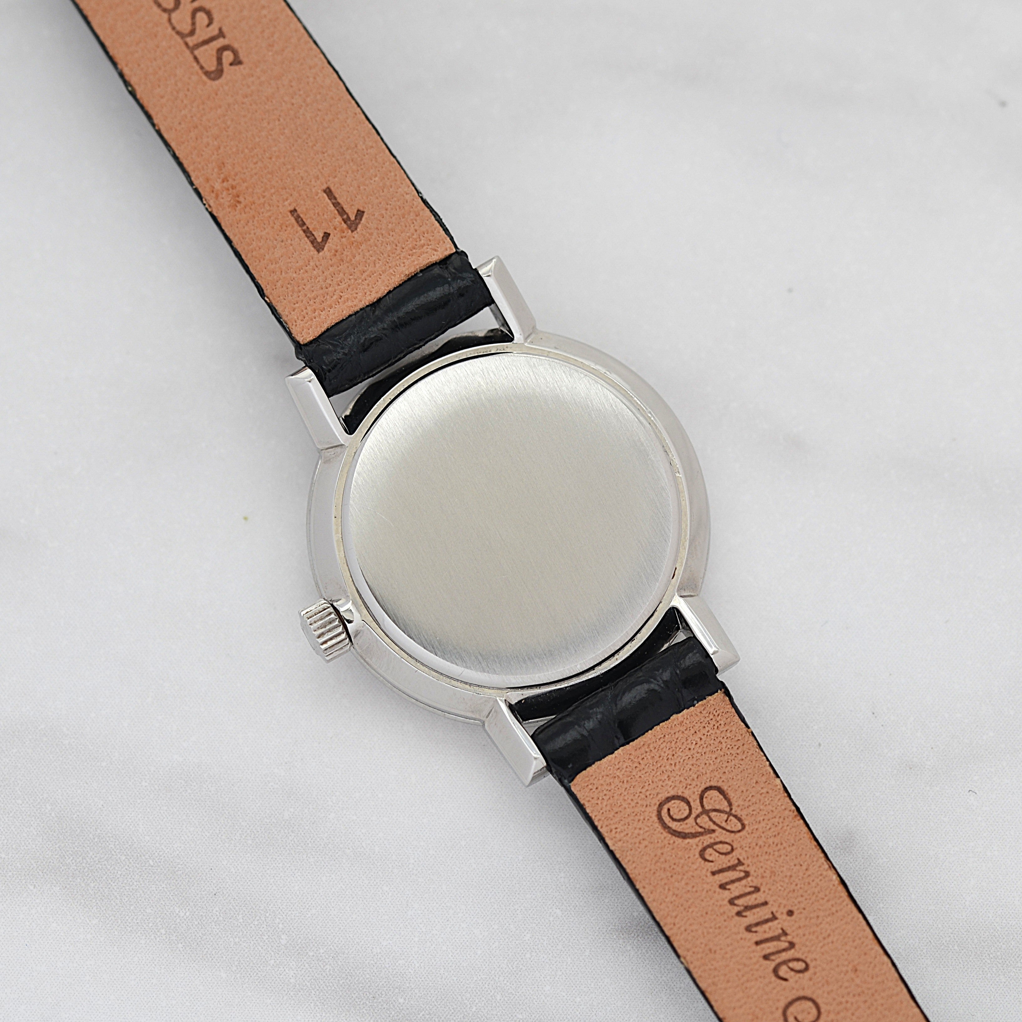 【OMEGA】オメガ ジュネーヴ SS ラウンド Silver Arabic 純正尾錠付き