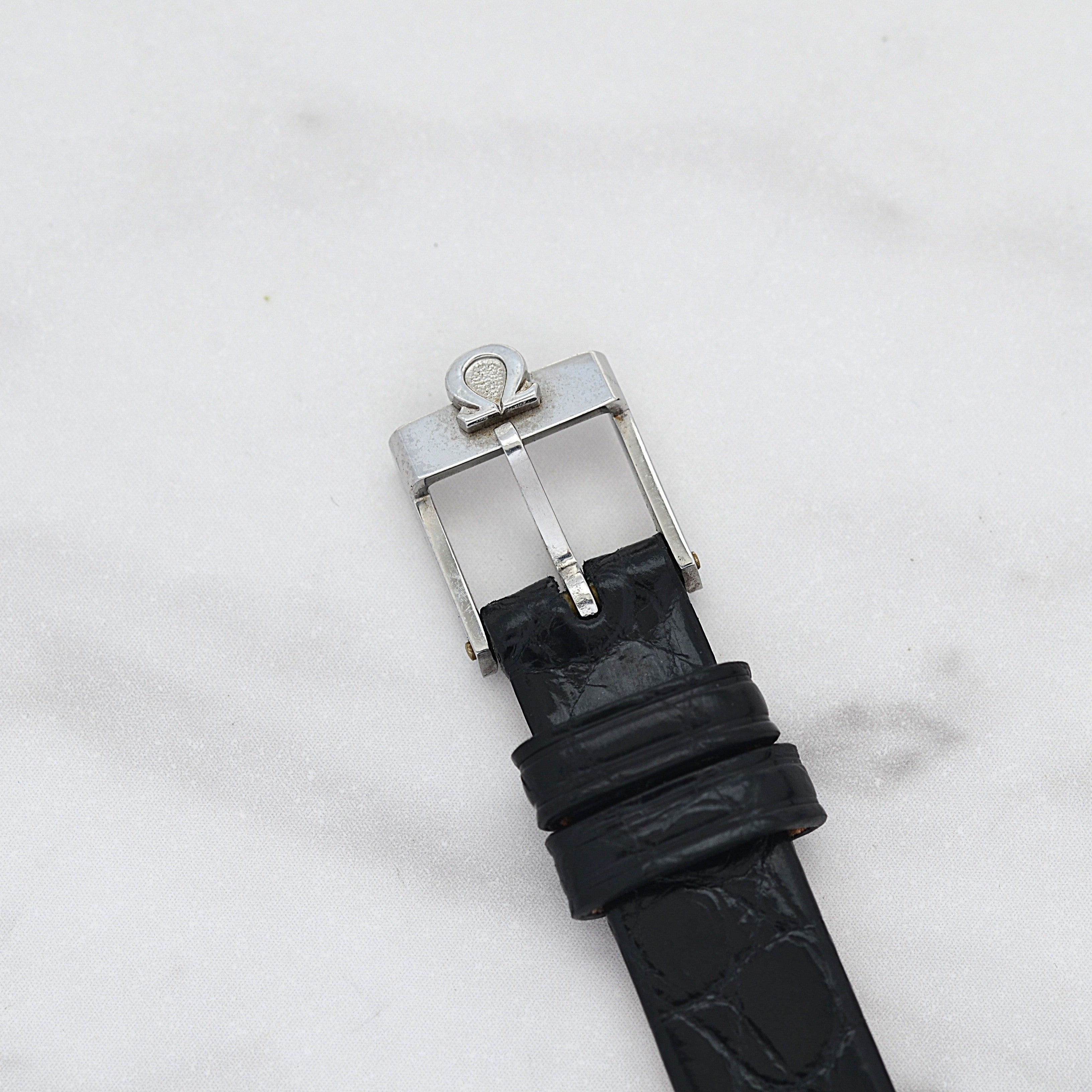 【OMEGA】オメガ ジュネーヴ SS ラウンド Silver Arabic 純正尾錠付き