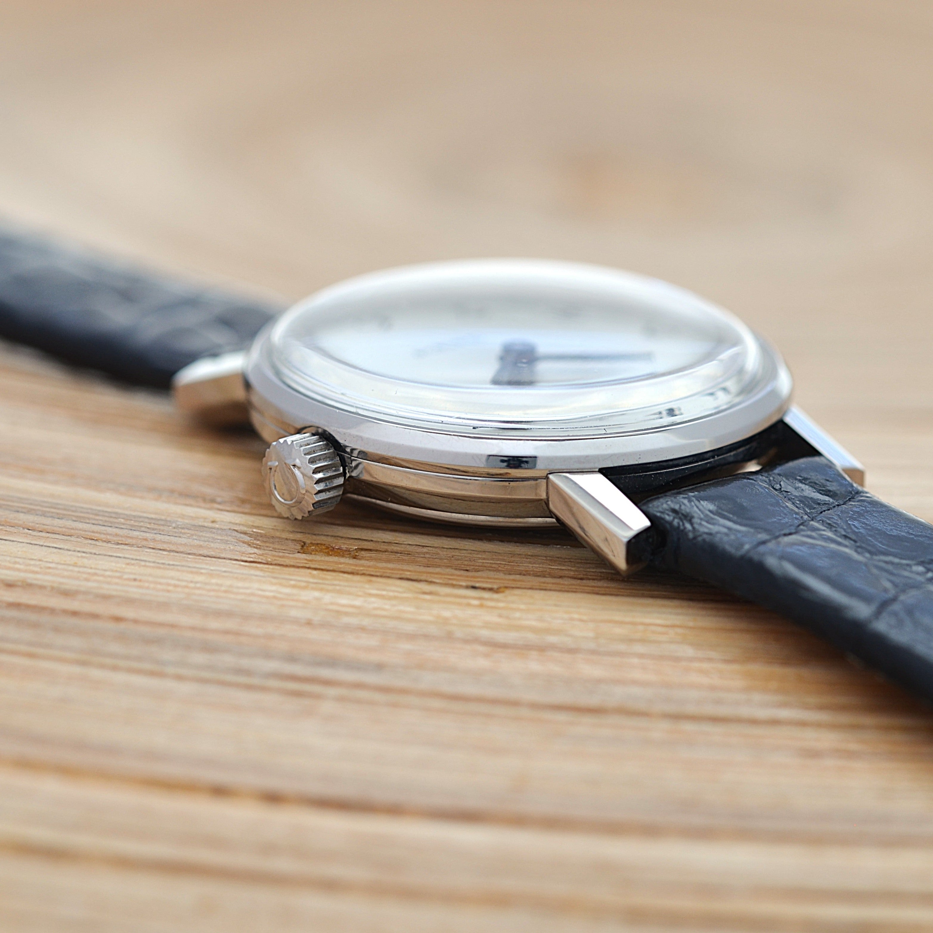 【OMEGA】オメガ ジュネーヴ SS ラウンド Silver Arabic 純正尾錠付き