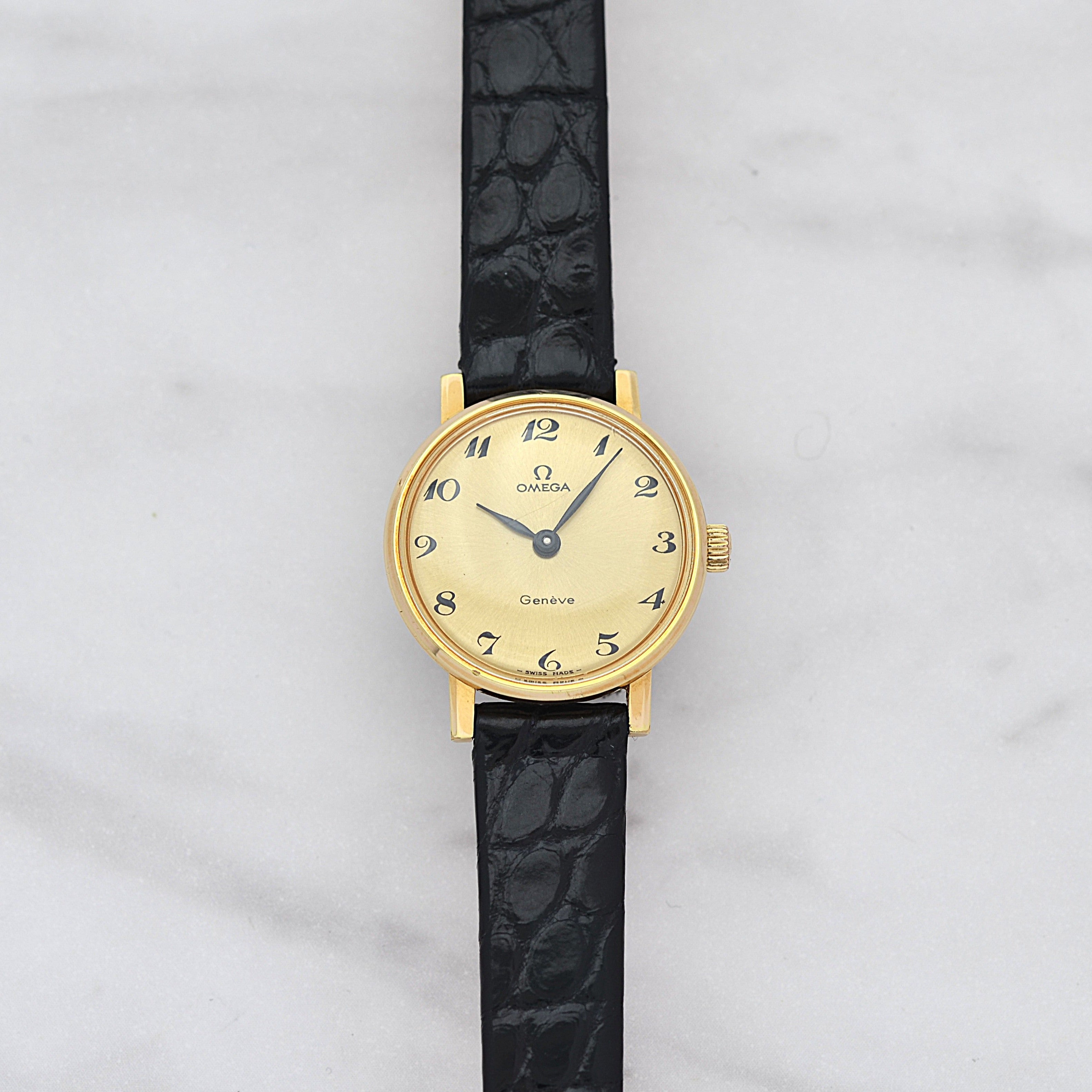 【OMEGA】オメガ ジュネーヴ GP ラウンド Gold Arabic 純正尾錠付き