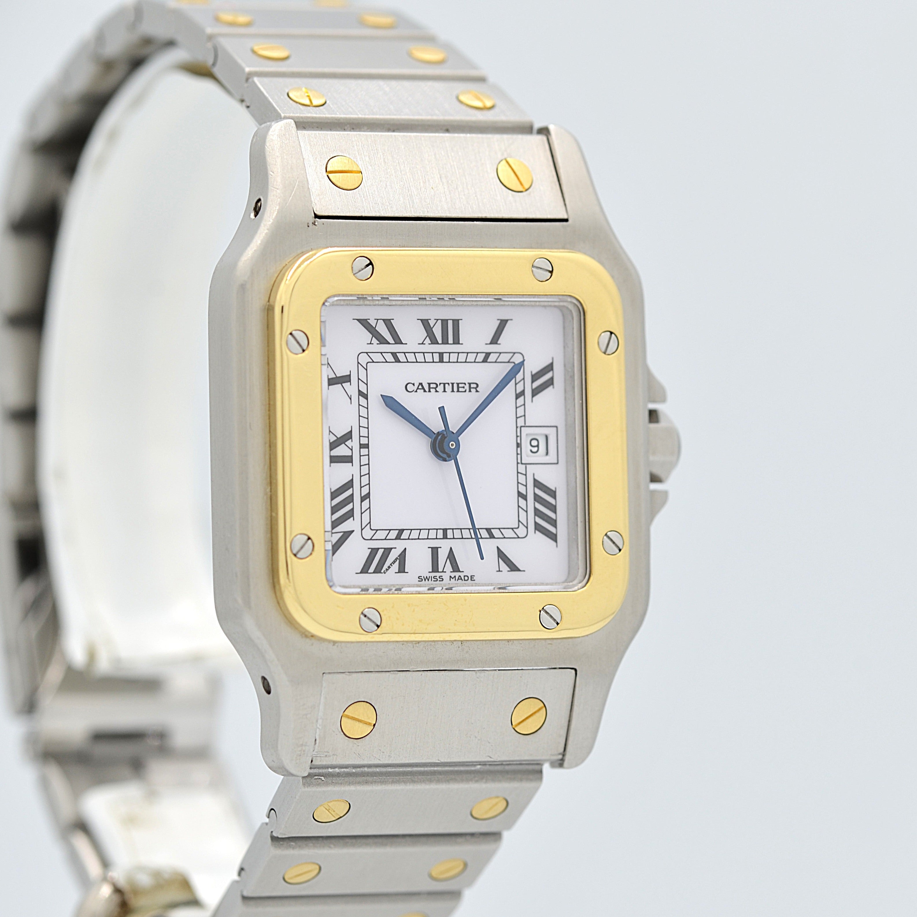 【Cartier】カルティエ サントスカレLM 18KYG×SS カルティエコンプリートサービス済み