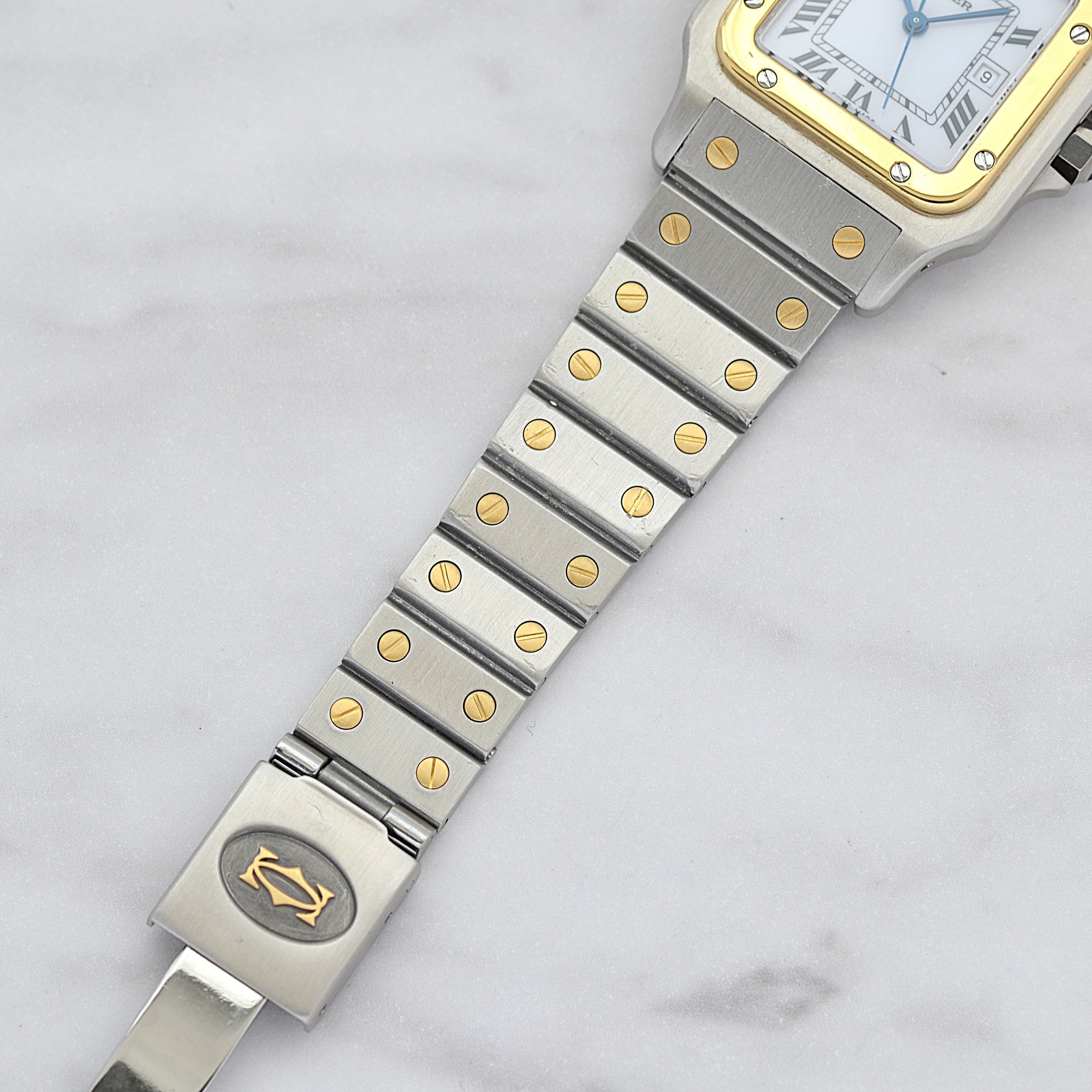 【Cartier】カルティエ サントスカレLM 18KYG×SS カルティエコンプリートサービス済み