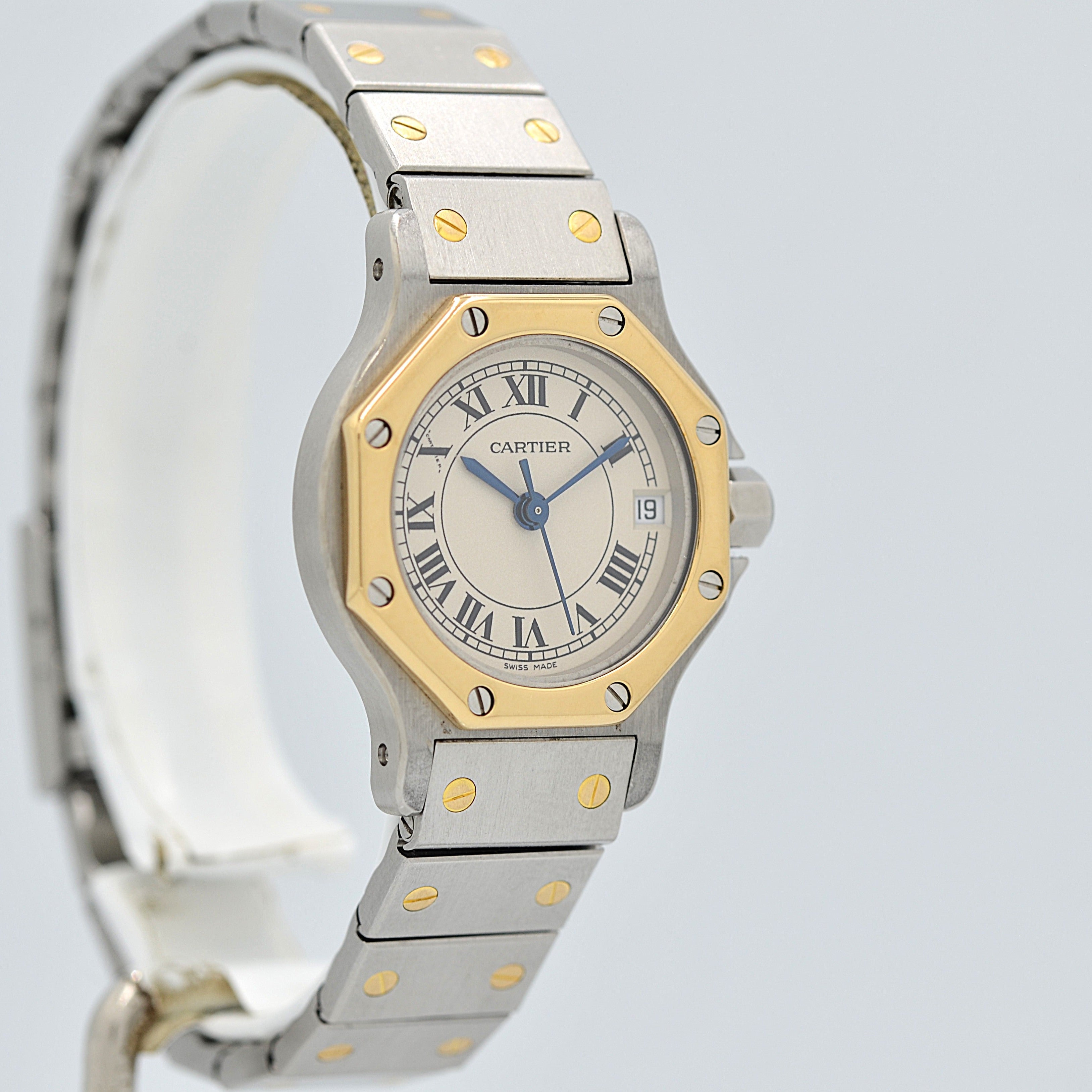 【Cartier】カルティエ サントスオクタゴンSM 18KYG×SS クォーツモデル カルティエコンプリートサービス済み