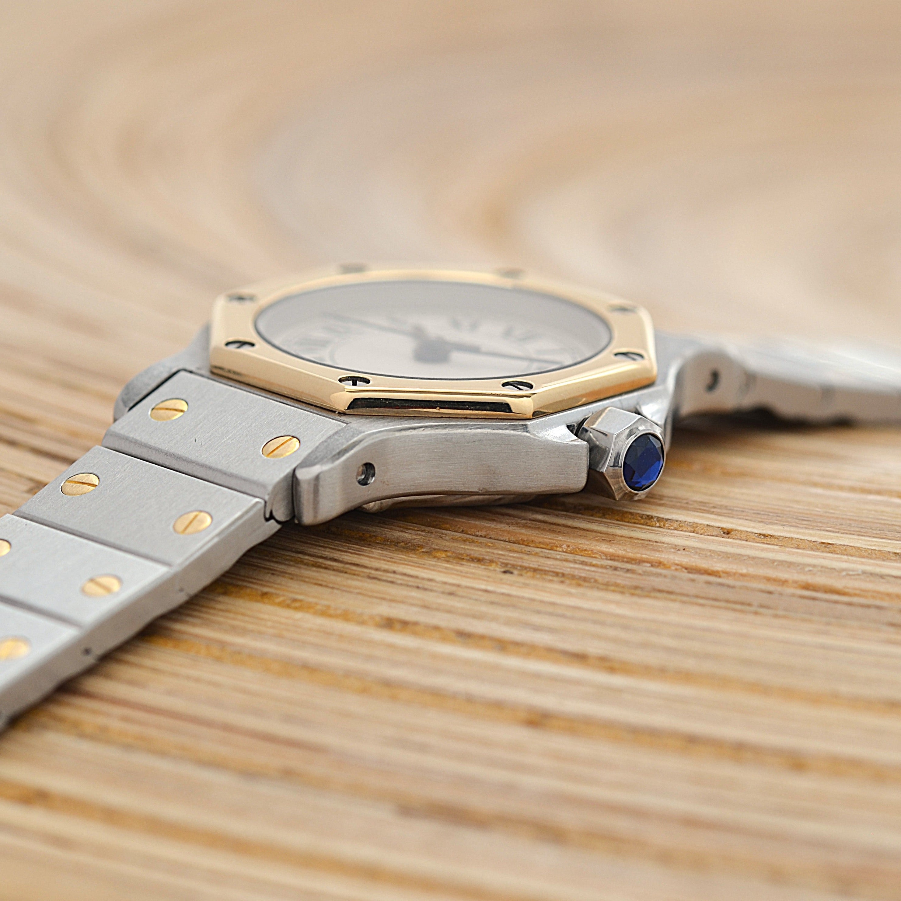 【Cartier】カルティエ サントスオクタゴンSM 18KYG×SS クォーツモデル カルティエコンプリートサービス済み