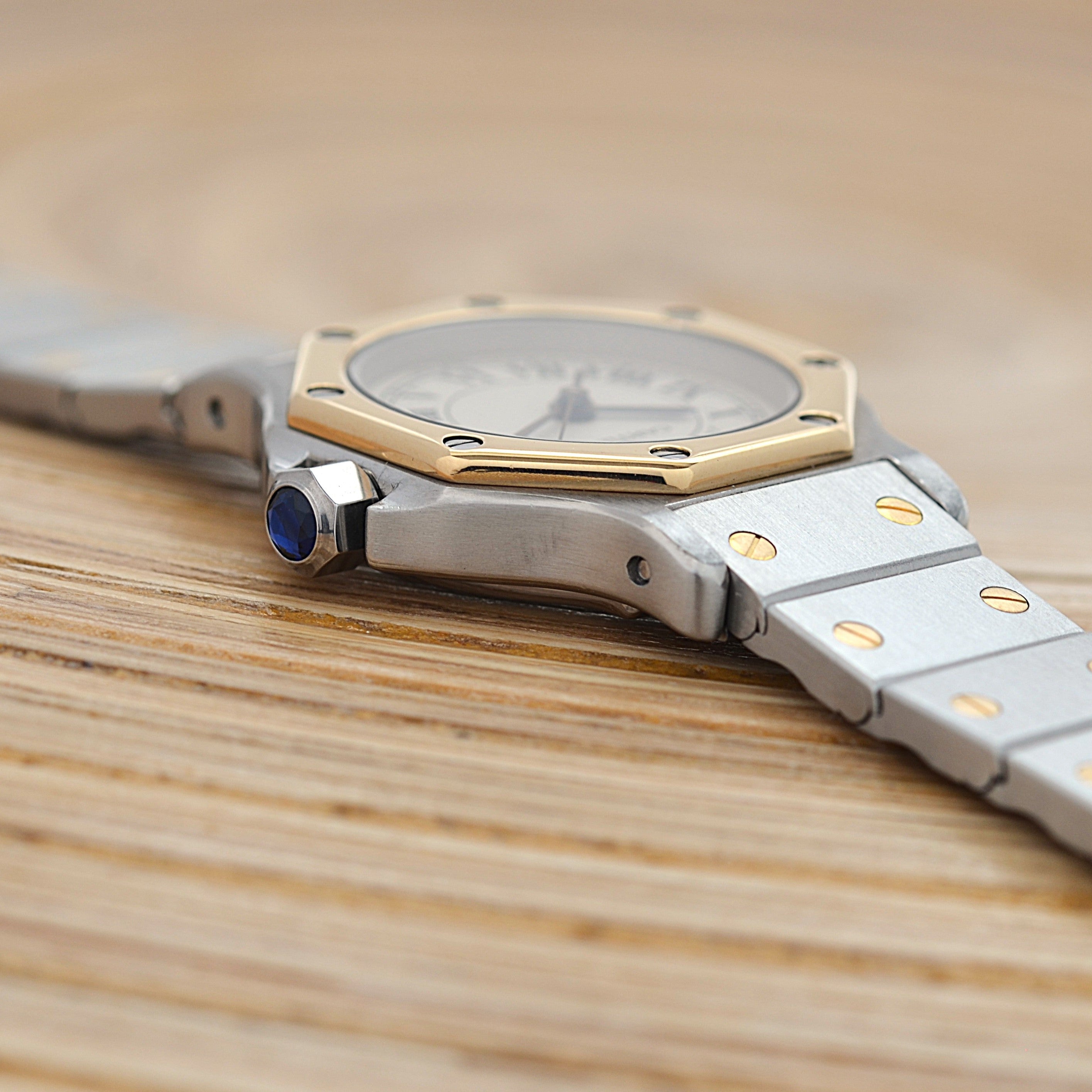 【Cartier】カルティエ サントスオクタゴンSM 18KYG×SS クォーツモデル カルティエコンプリートサービス済み