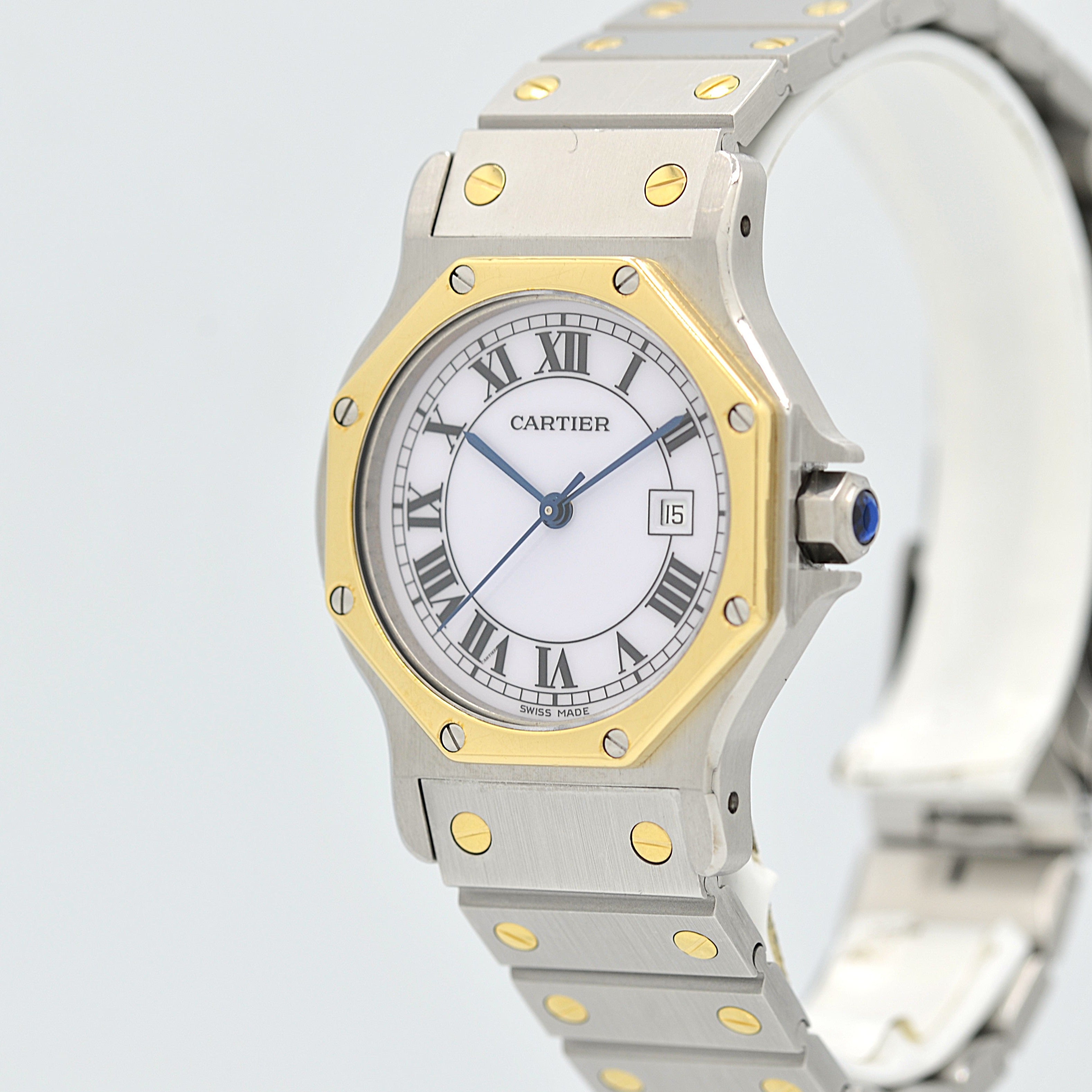 【Cartier】カルティエ サントスオクタゴン LM 18KYG×SS 永久保証書付き カルティエコンプリートサービス済み