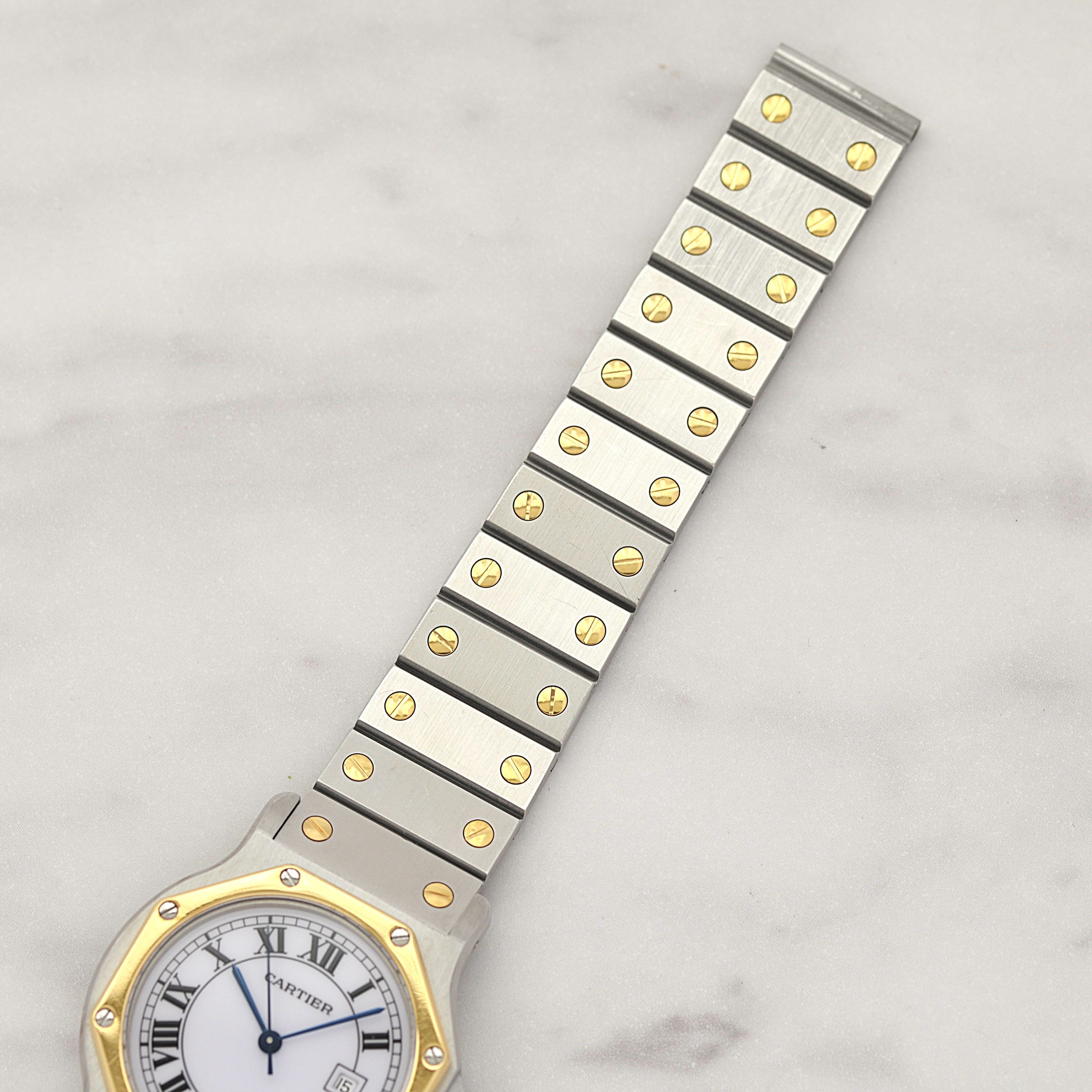 【Cartier】カルティエ サントスオクタゴン LM 18KYG×SS 永久保証書付き カルティエコンプリートサービス済み