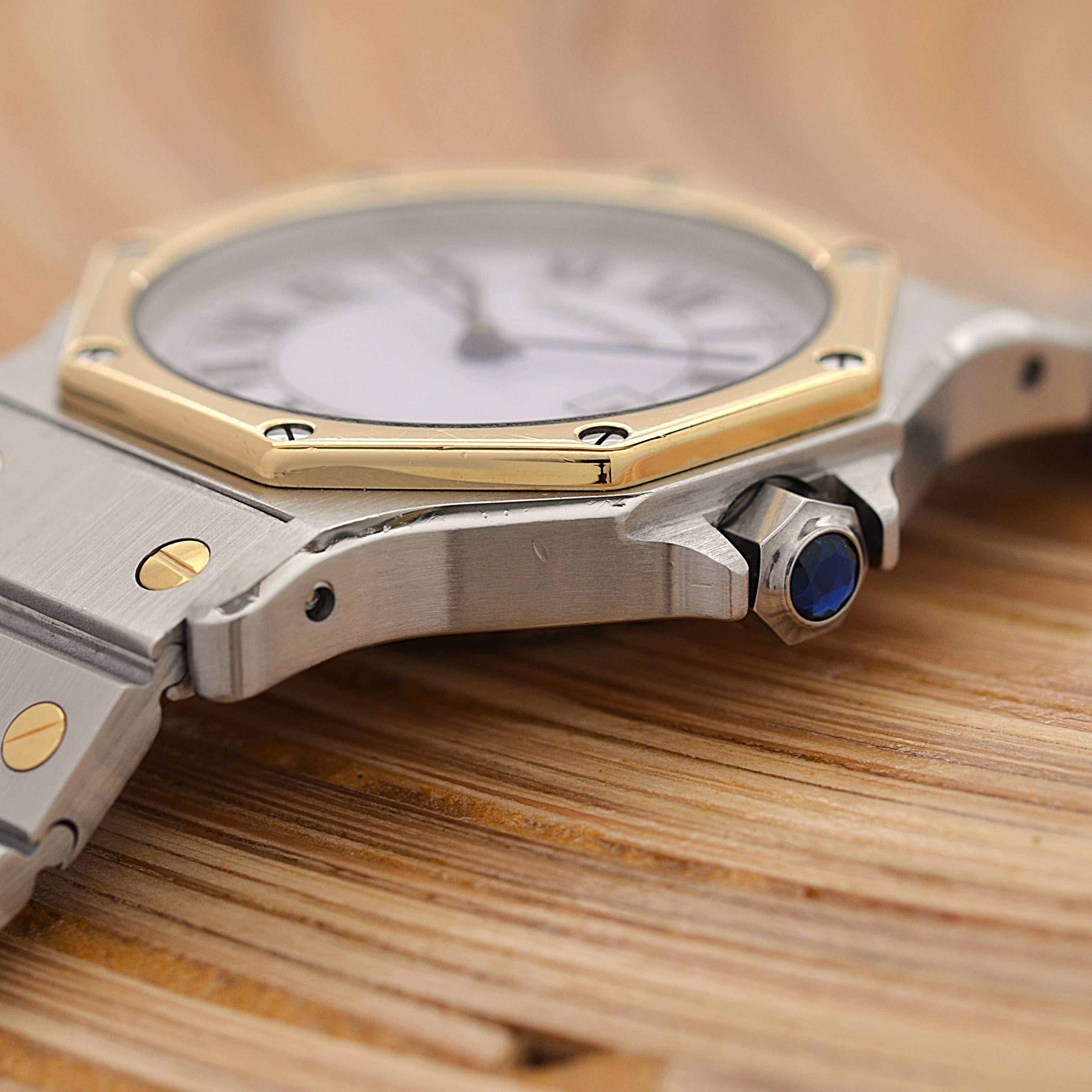 【Cartier】カルティエ サントスオクタゴン LM 18KYG×SS 永久保証書付き カルティエコンプリートサービス済み