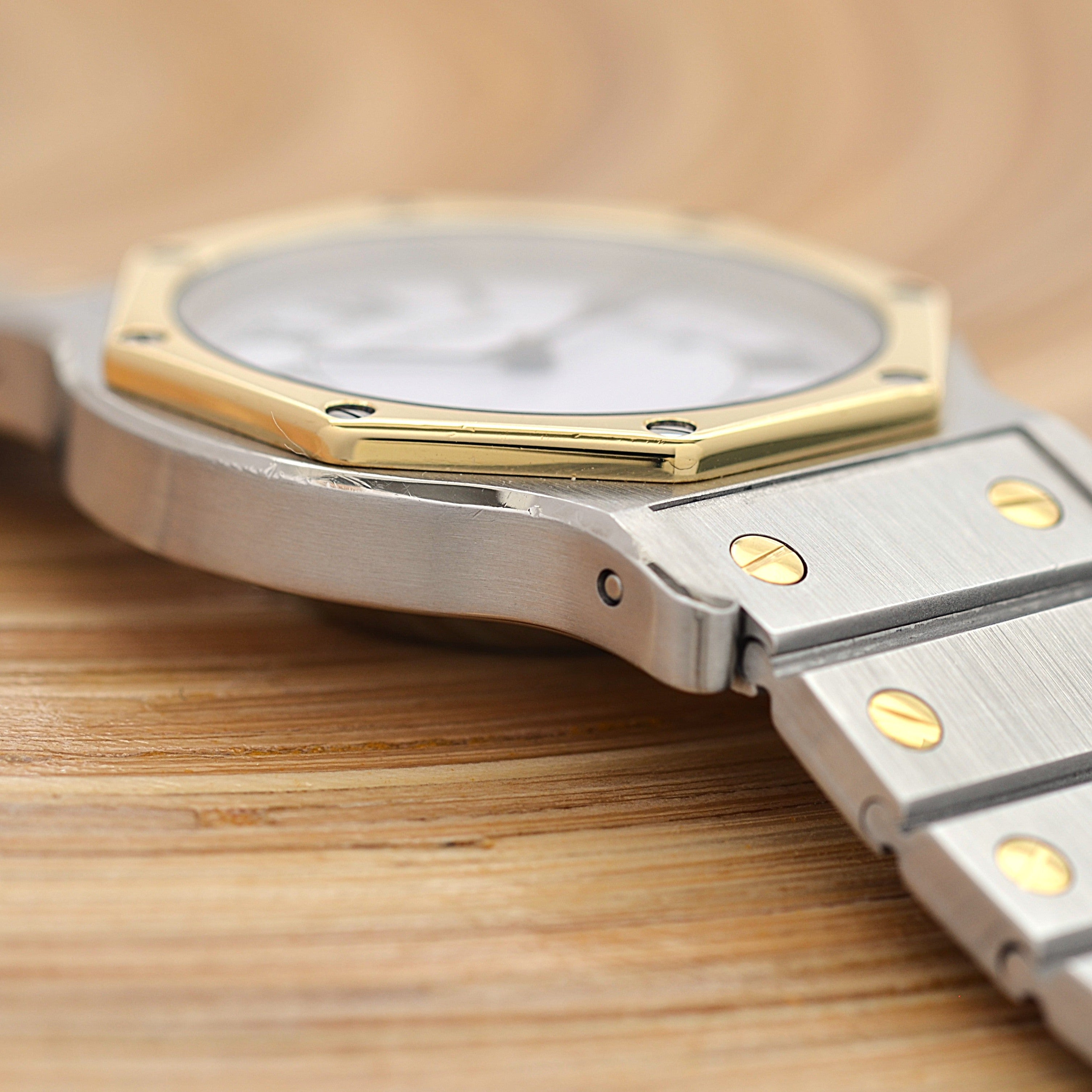 【Cartier】カルティエ サントスオクタゴン LM 18KYG×SS 永久保証書付き カルティエコンプリートサービス済み