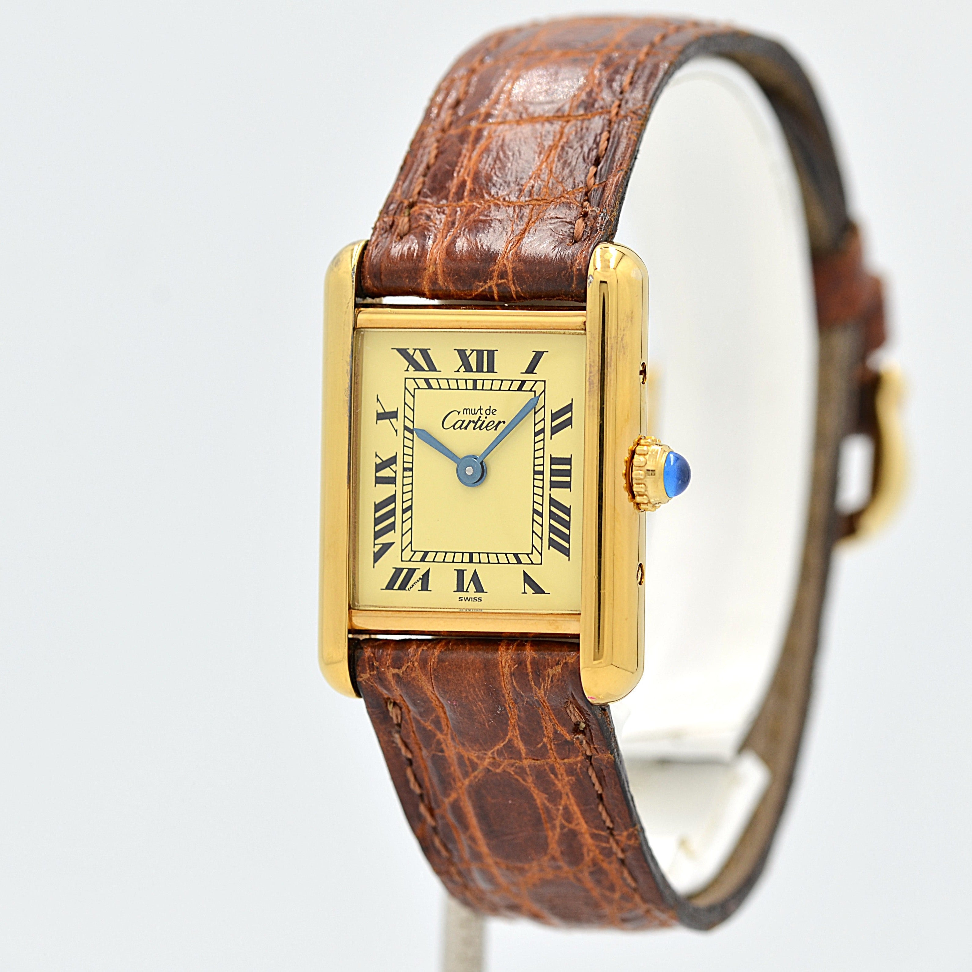 【Cartier】カルティエ マストタンク SM アイボリーローマQZ 付属品完備 デッドストック