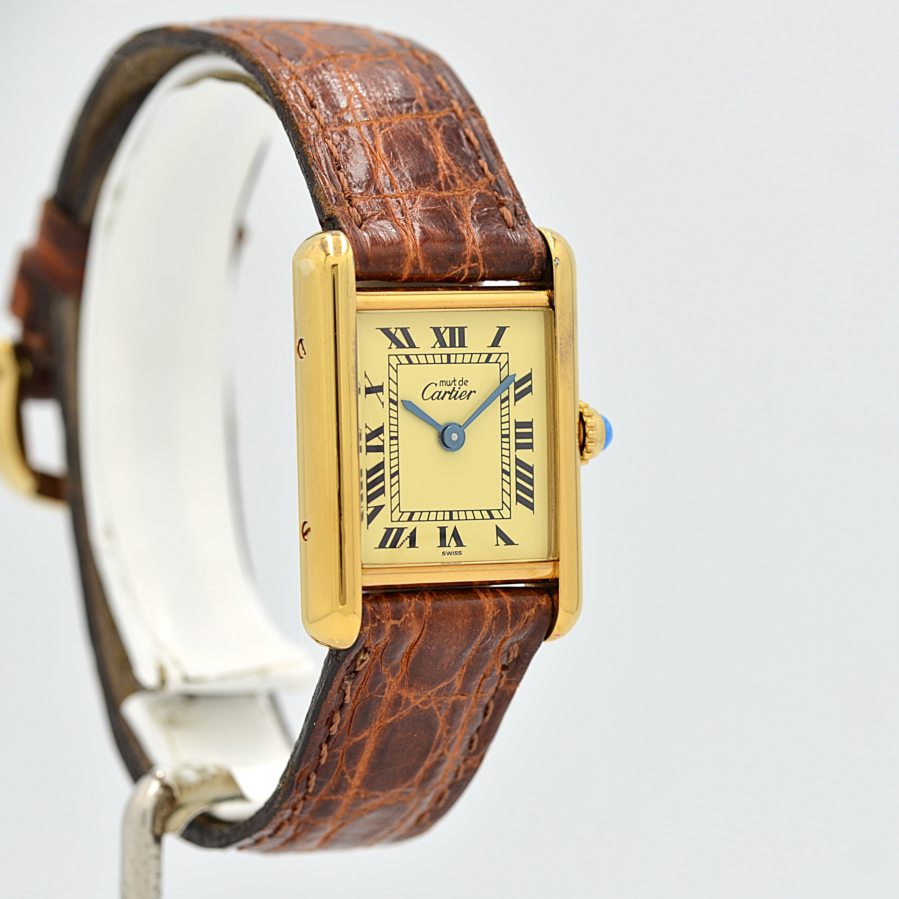 【Cartier】カルティエ マストタンク SM アイボリーローマQZ 付属品完備 デッドストック