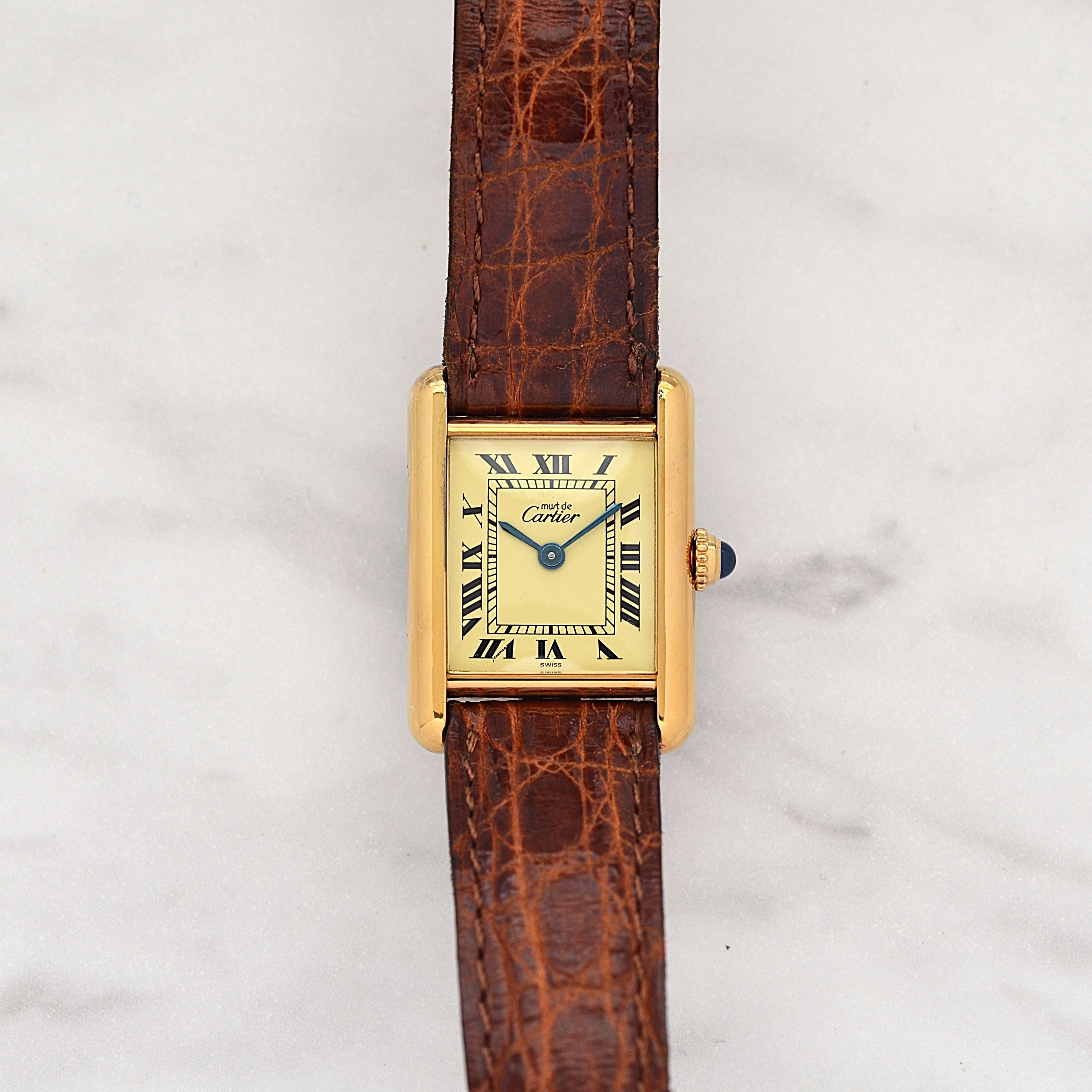 【Cartier】カルティエ マストタンク SM アイボリーローマQZ 付属品完備 デッドストック