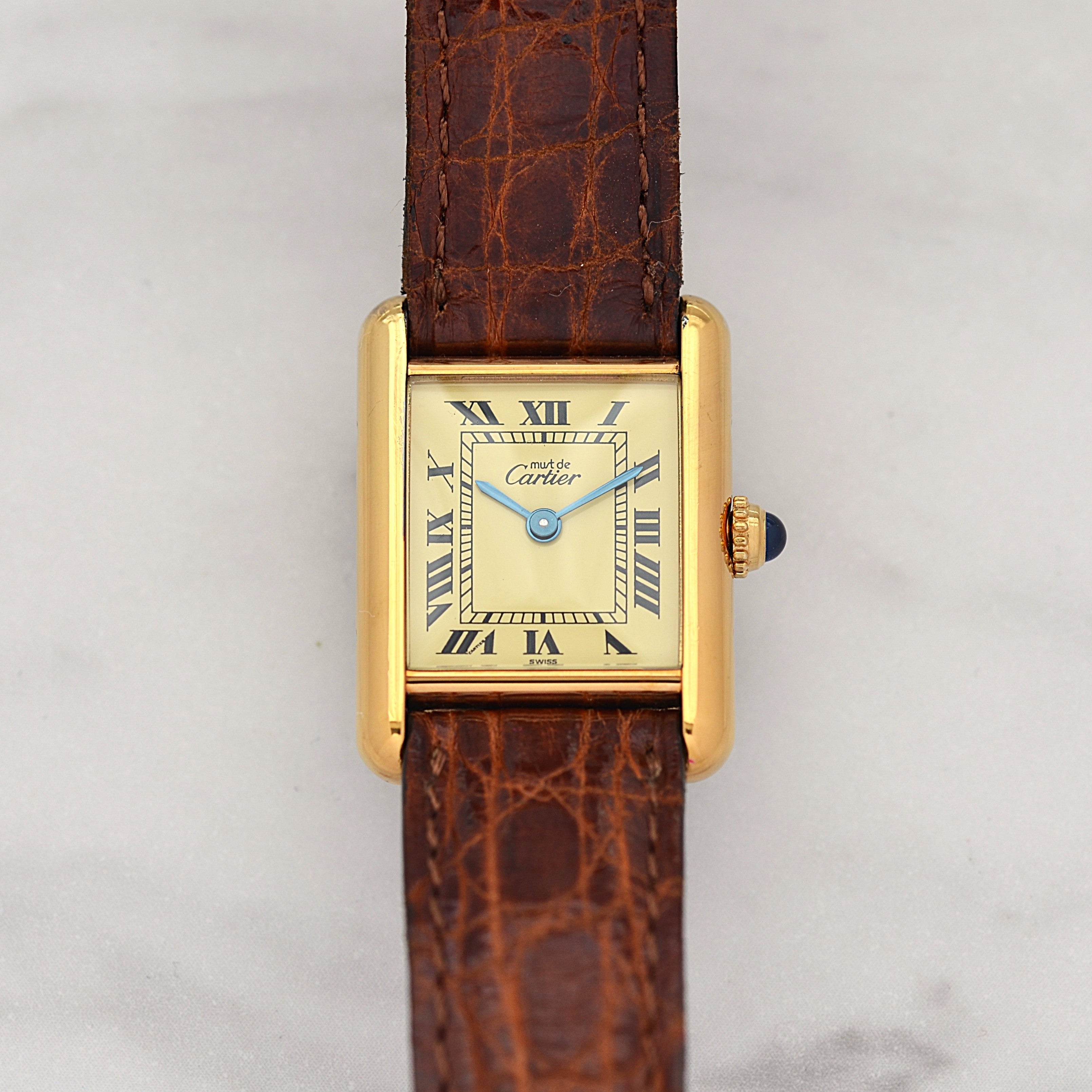【Cartier】カルティエ マストタンク SM アイボリーローマQZ 付属品完備 デッドストック