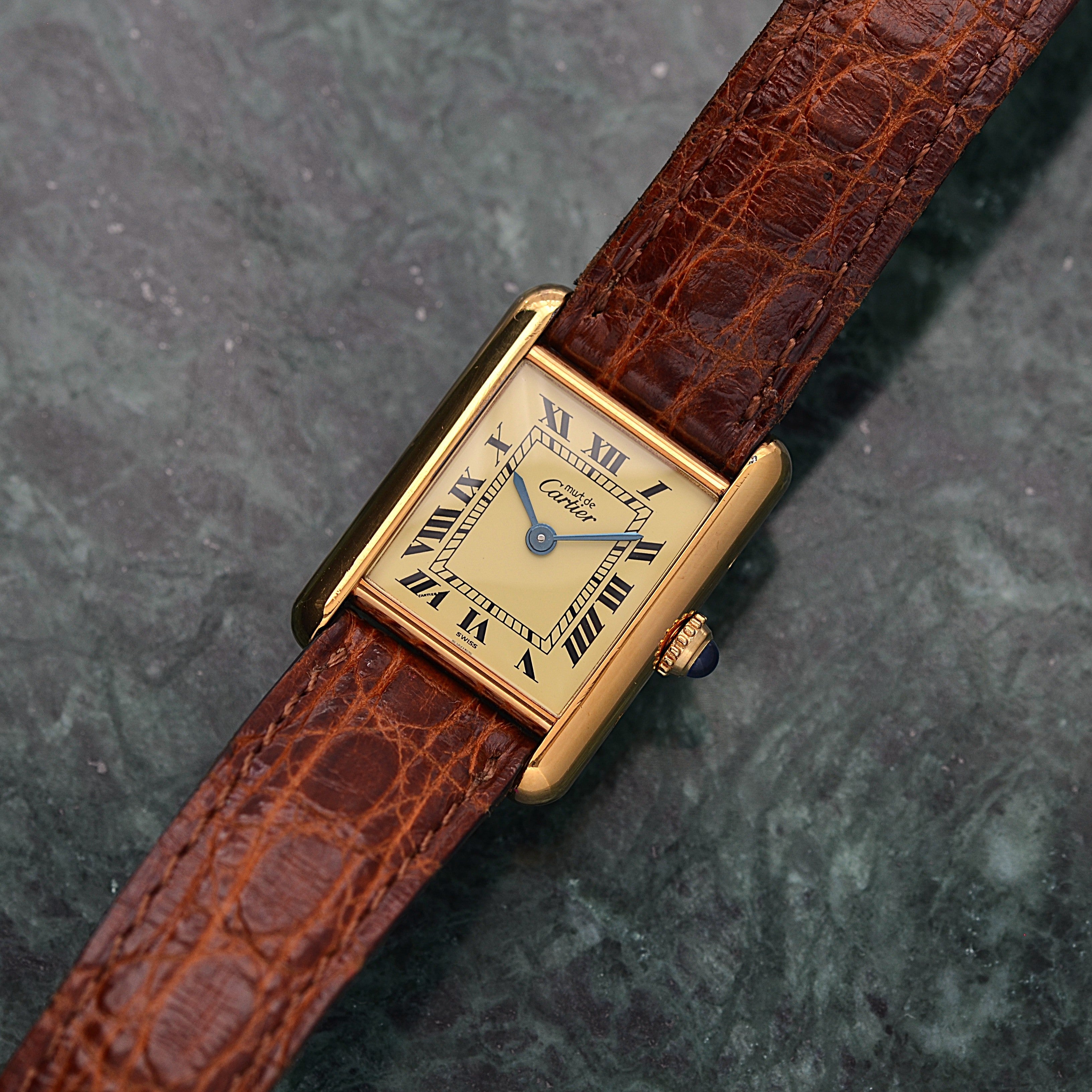 【Cartier】カルティエ マストタンク SM アイボリーローマQZ 付属品完備 デッドストック