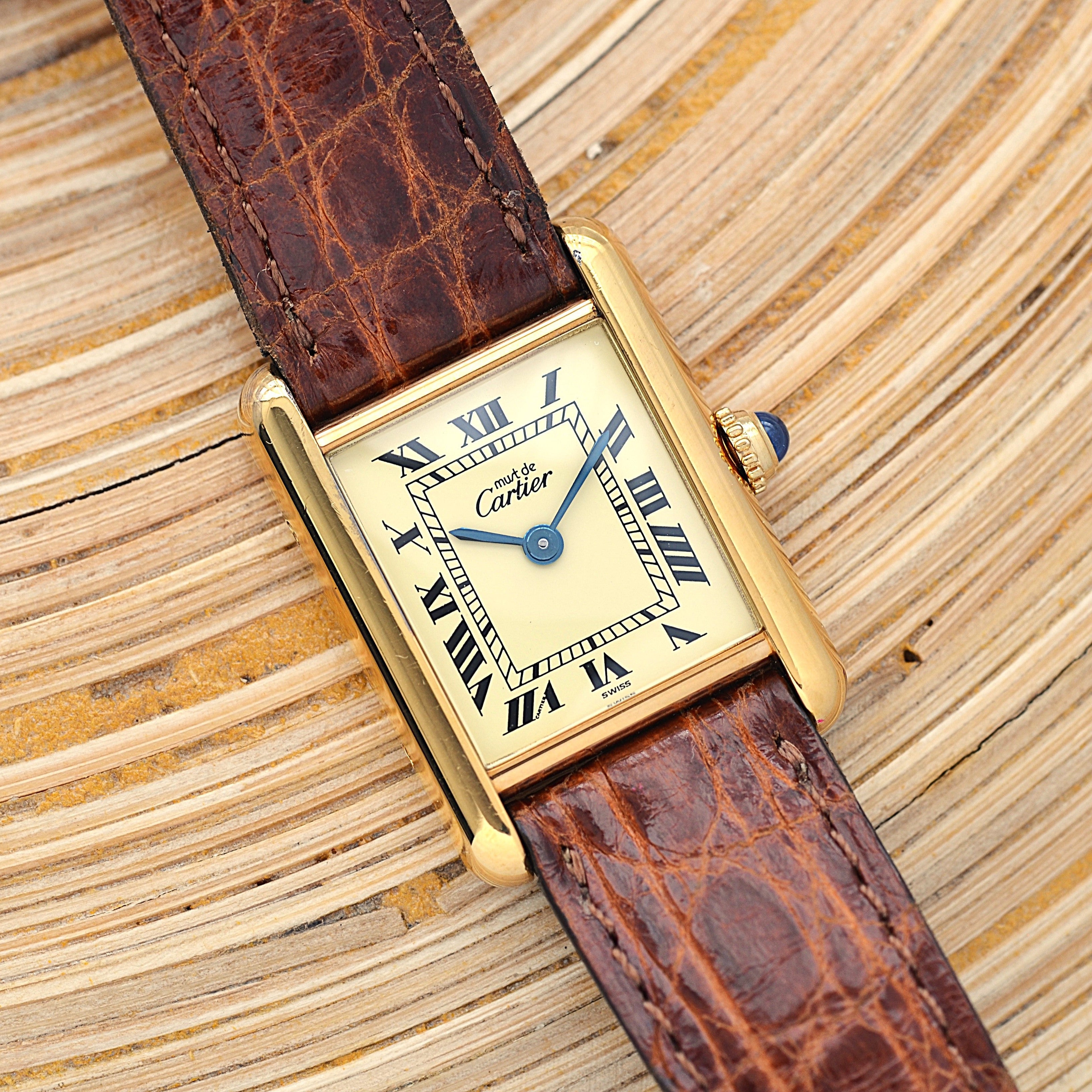 【Cartier】カルティエ マストタンク SM アイボリーローマQZ 付属品完備 デッドストック
