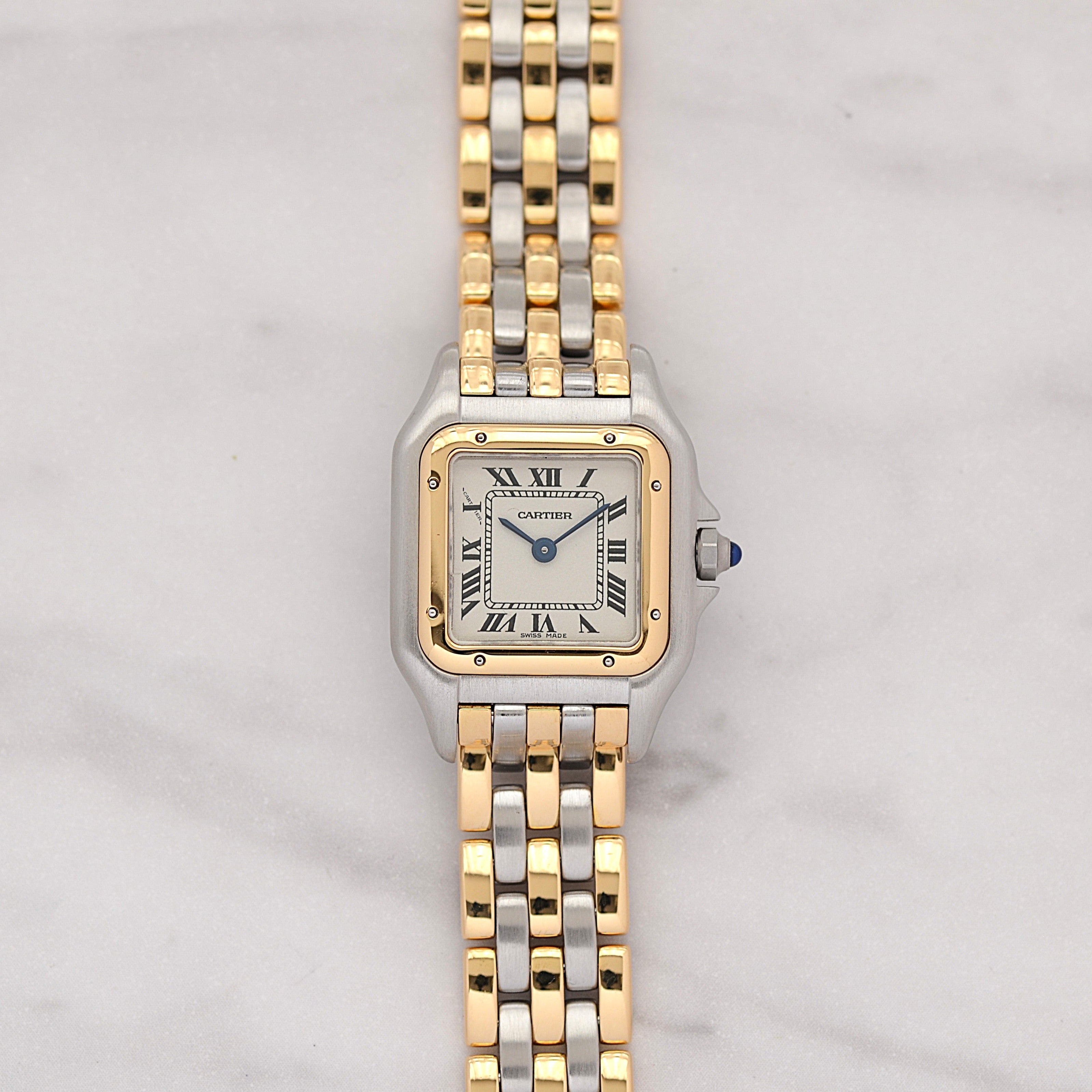 【Cartier】カルティエ パンテールSM 3ロウ 18KYG×SS カルティエコンプリートサービス済み