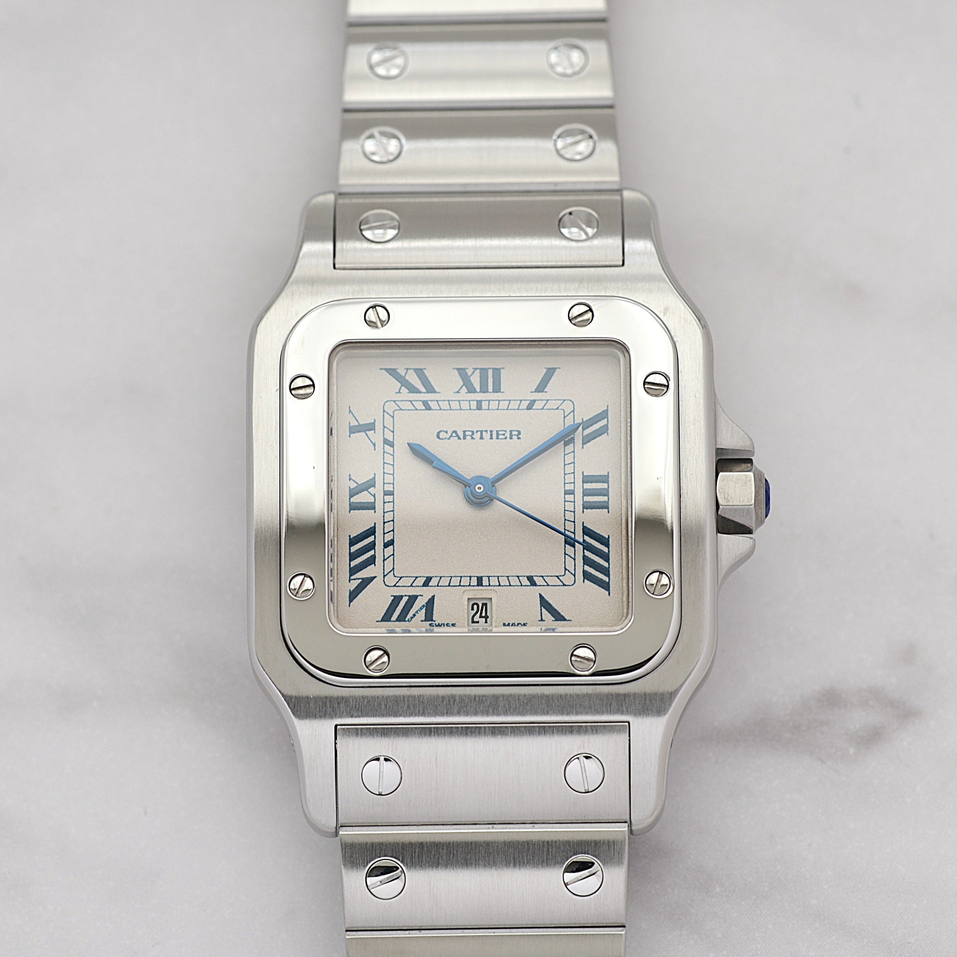 【Cartier】カルティエ サントスガルベLM ブルーローマ カルティエコンプリートサービス済み