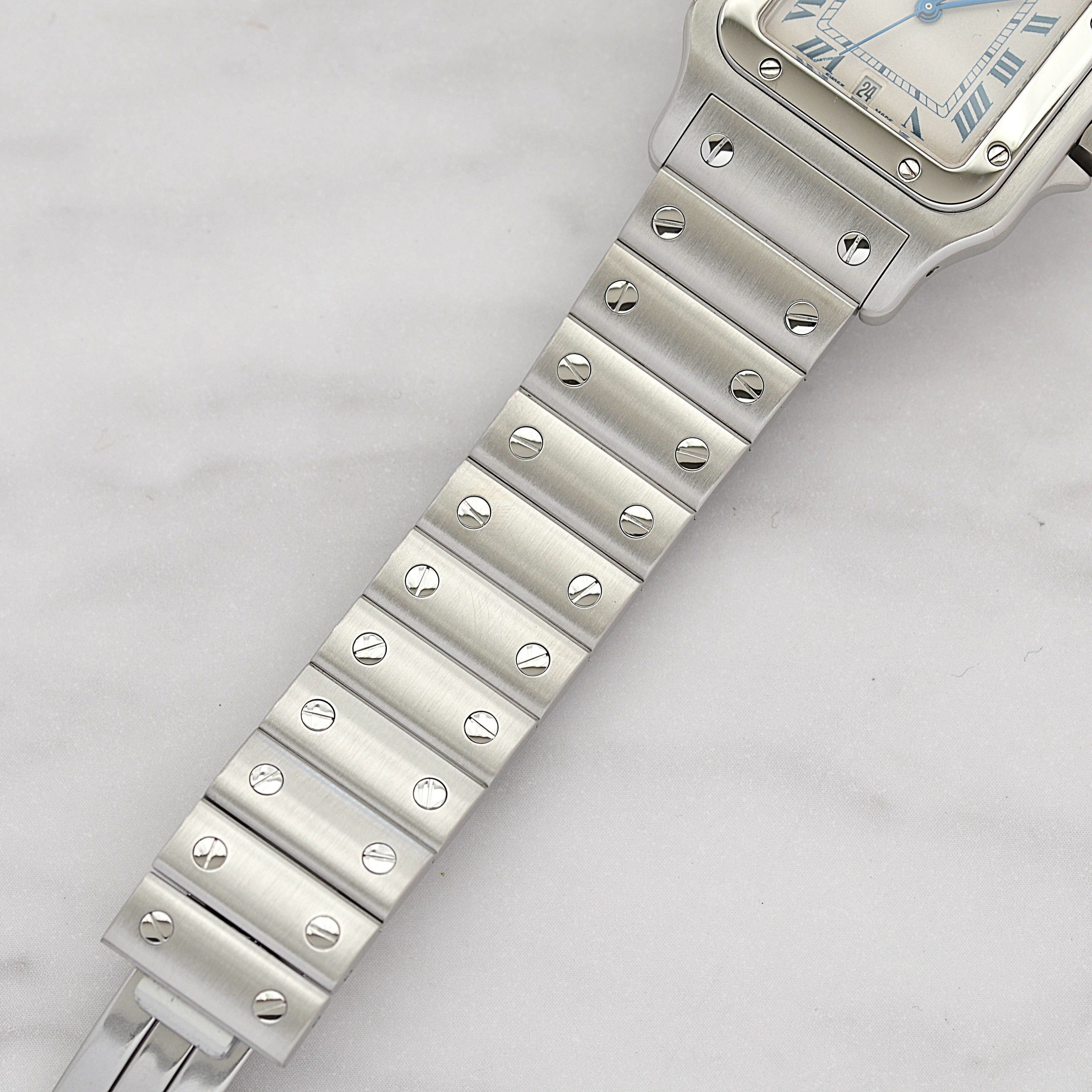 【Cartier】カルティエ サントスガルベLM ブルーローマ カルティエコンプリートサービス済み