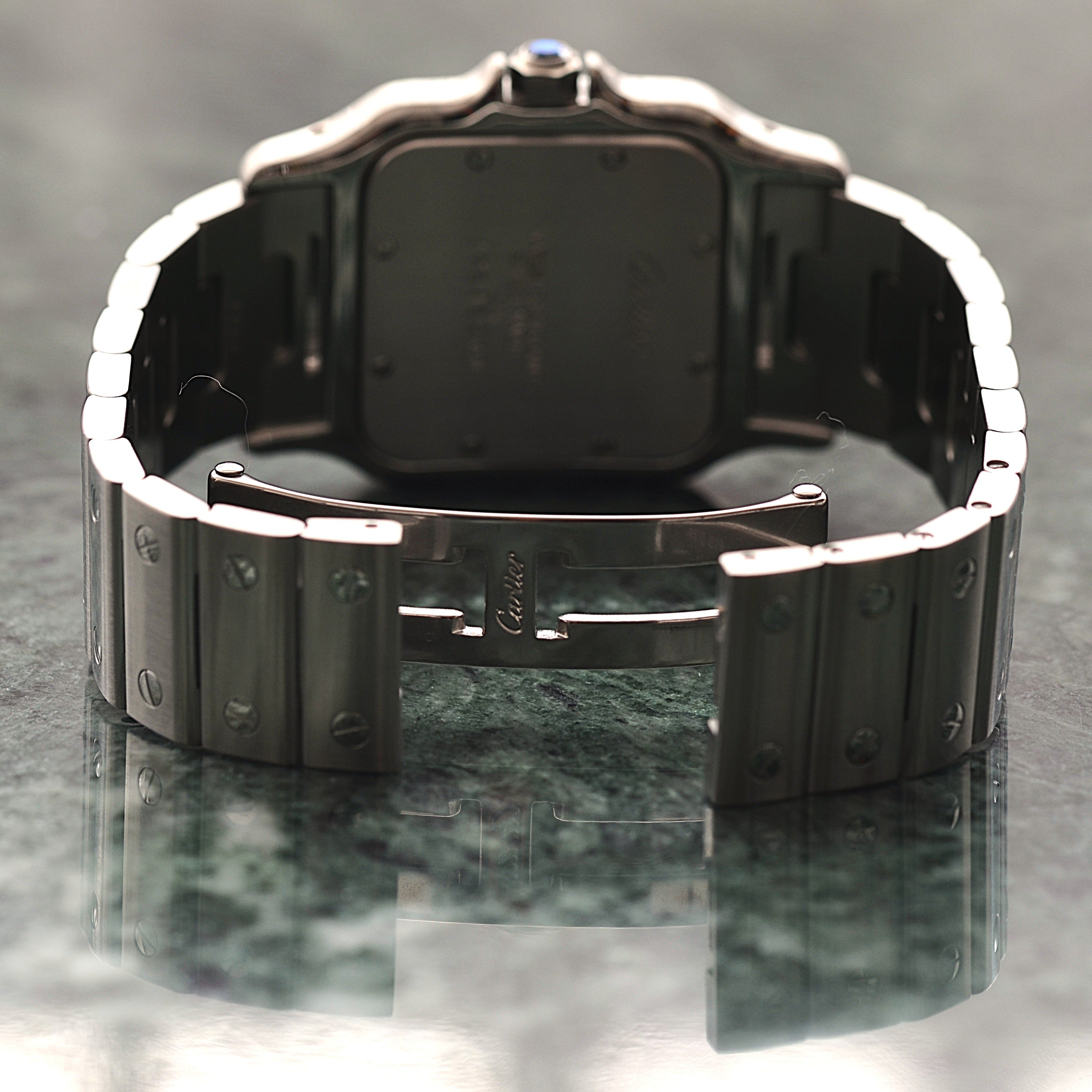 【Cartier】カルティエ サントスガルベLM ブルーローマ カルティエコンプリートサービス済み