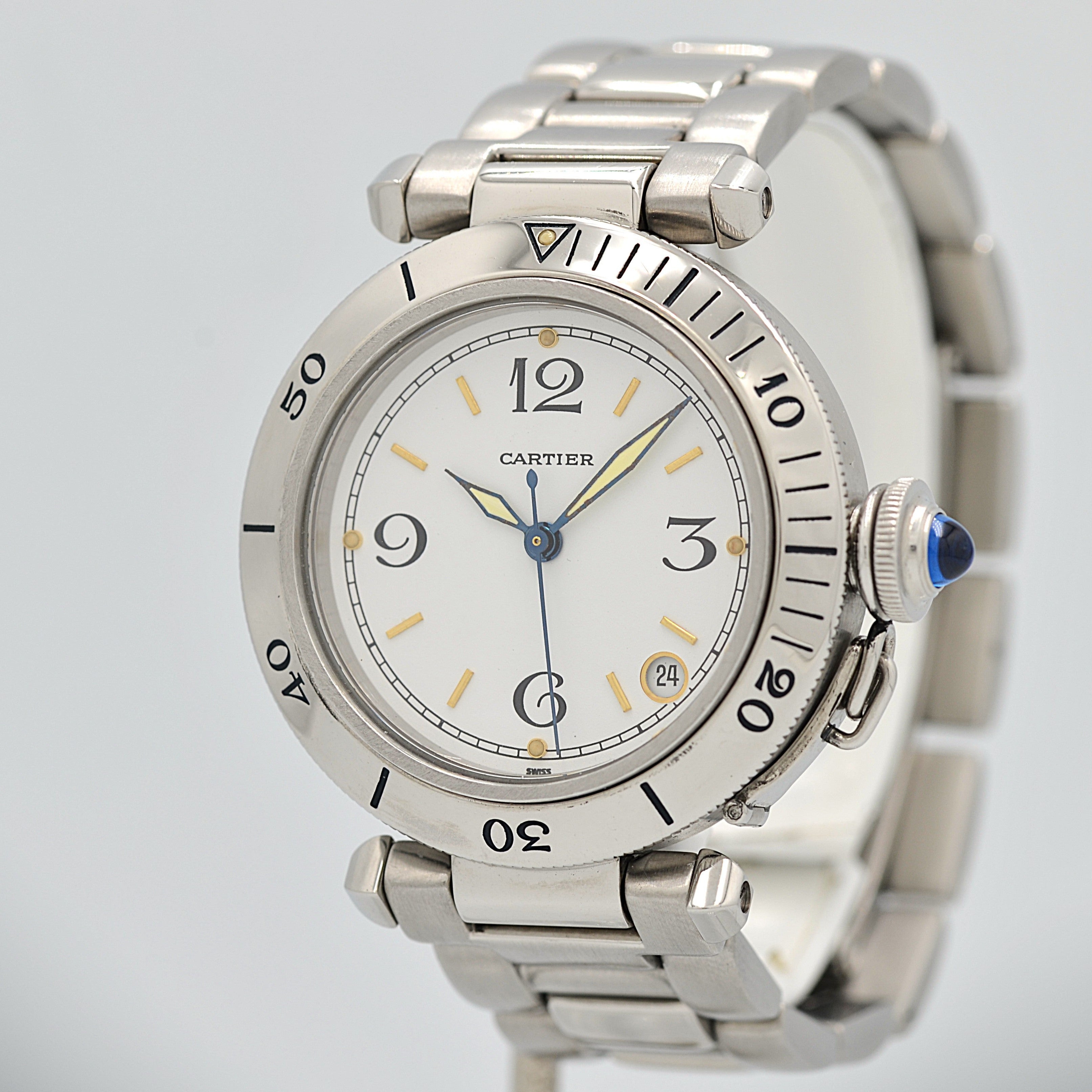 [Cartier] Cartier Pasha C35 Plonger White 12, 3, 6, 9