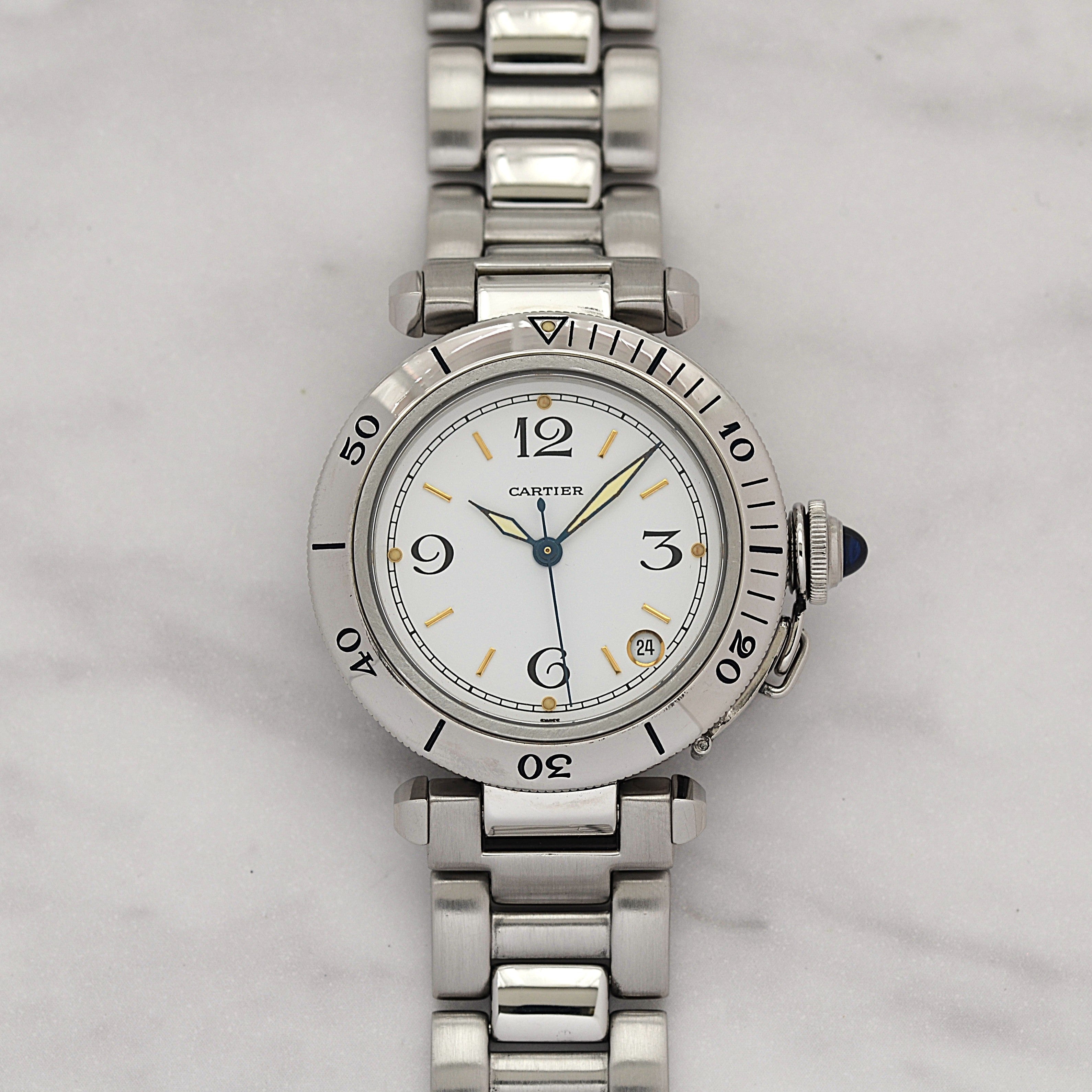 [Cartier] Cartier Pasha C35 Plonger White 12, 3, 6, 9