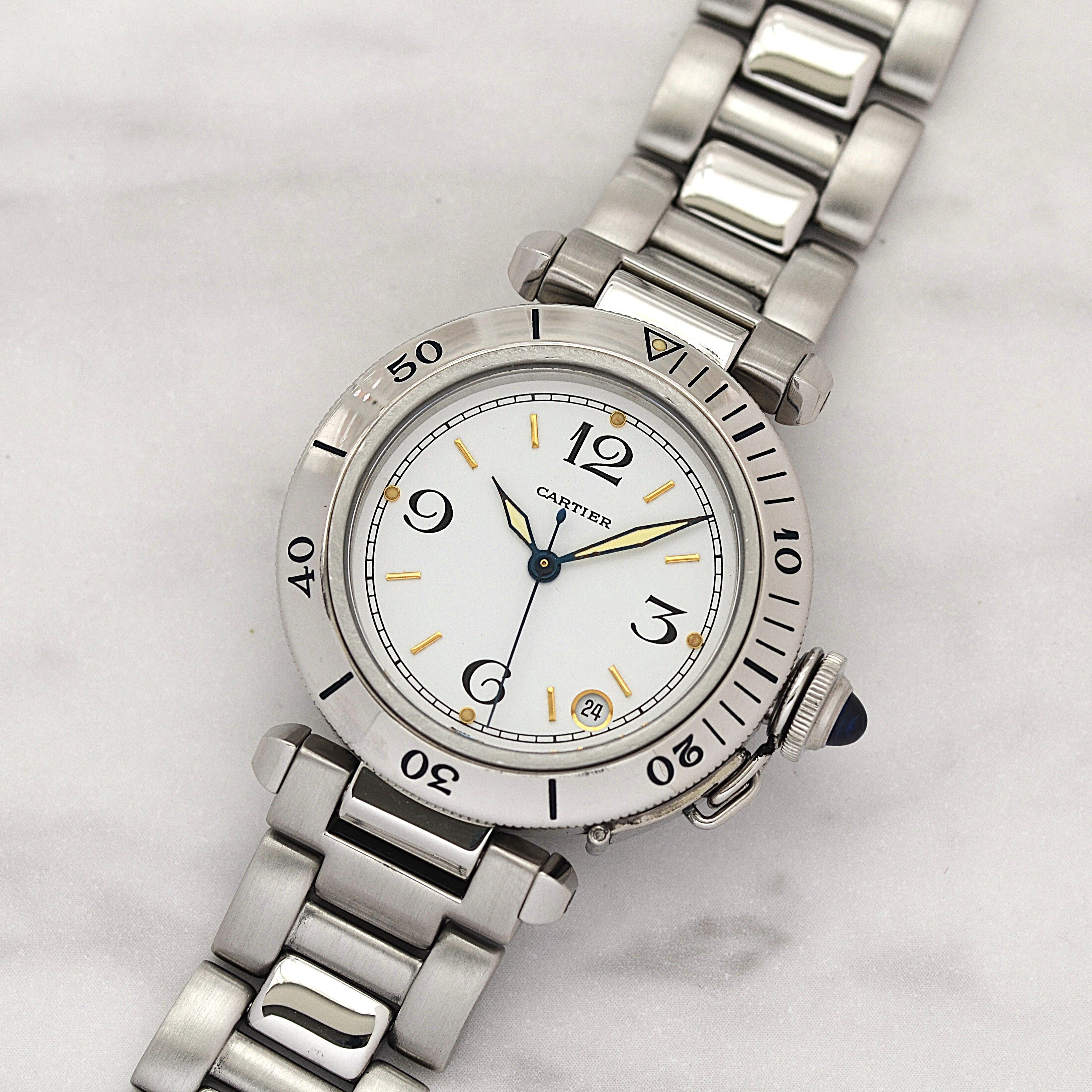 [Cartier] Cartier Pasha C35 Plonger White 12, 3, 6, 9